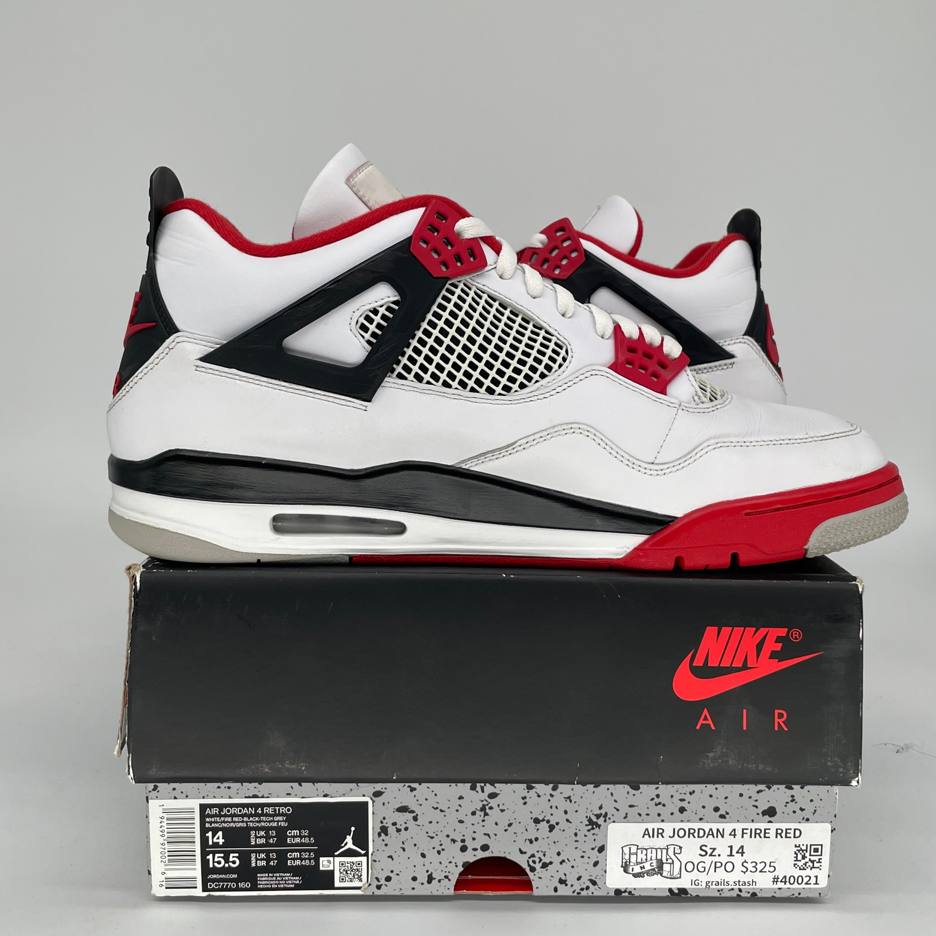 AIR JORDAN 4 FIRE RED SIZE 14 DC7770-160