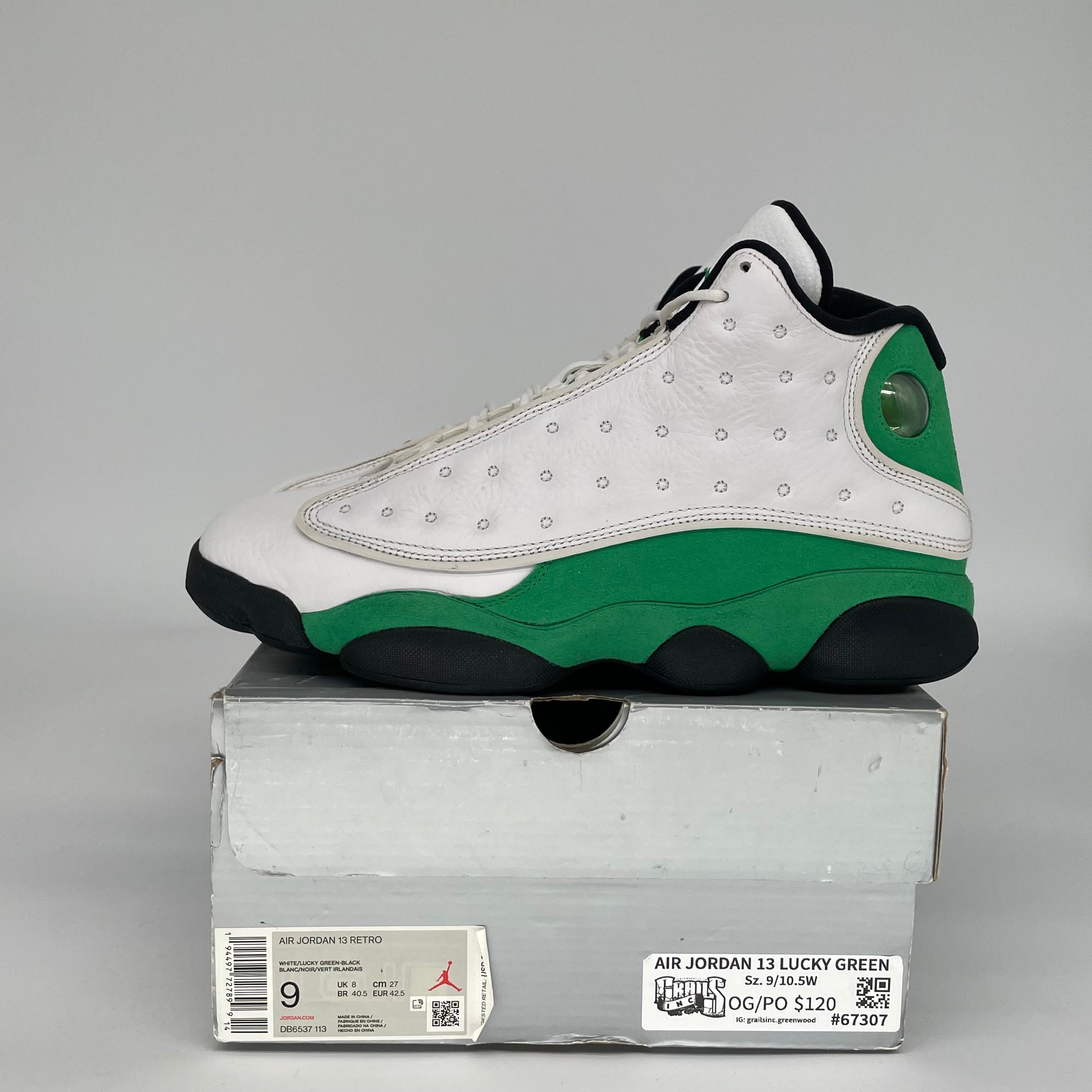 AIR JORDAN 13 LUCKY GREEN SIZE 9 DB6537-113