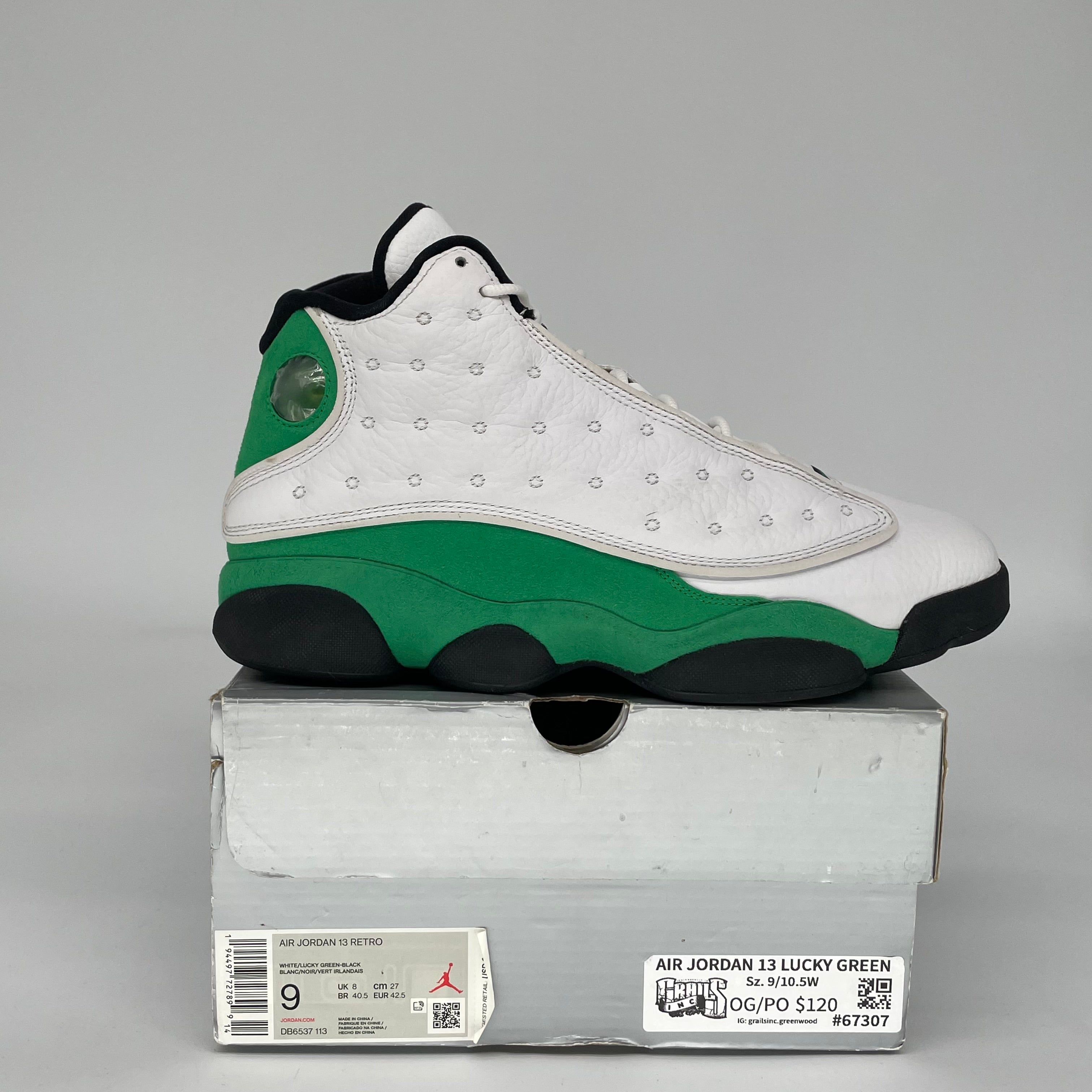 AIR JORDAN 13 LUCKY GREEN SIZE 9 DB6537-113