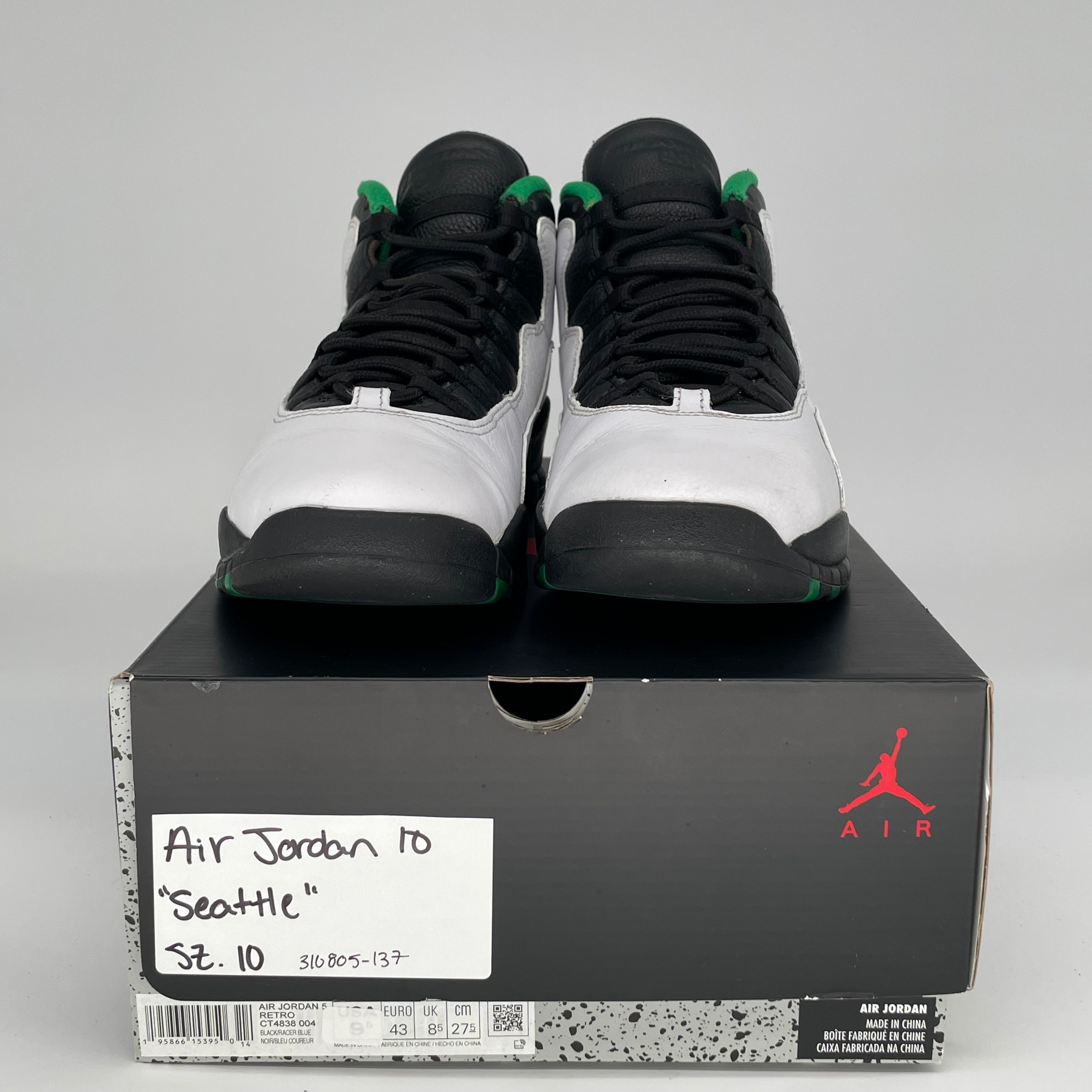 AIR JORDAN 10 SEATTLE SIZE 10 310805-137