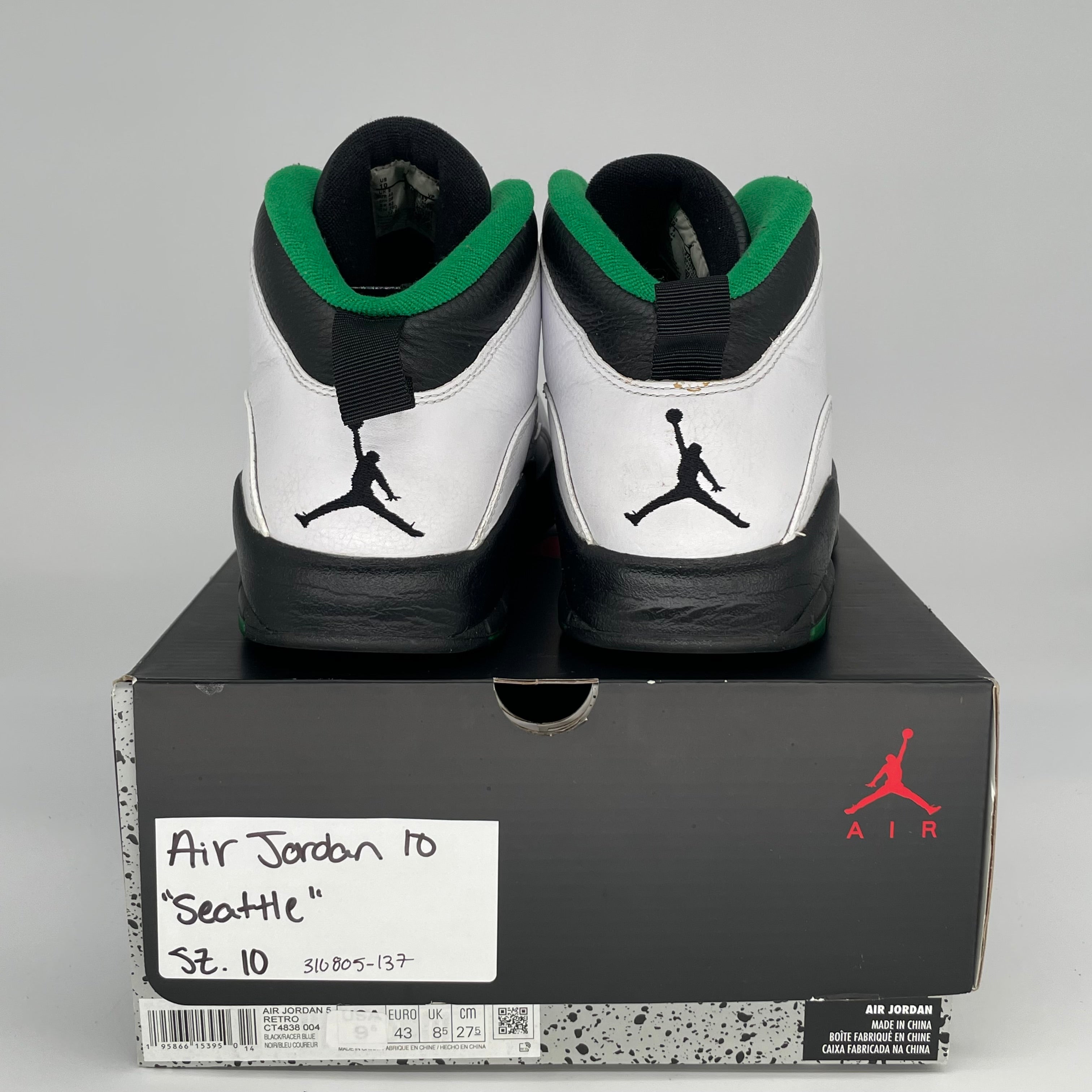 AIR JORDAN 10 SEATTLE SIZE 10 310805-137