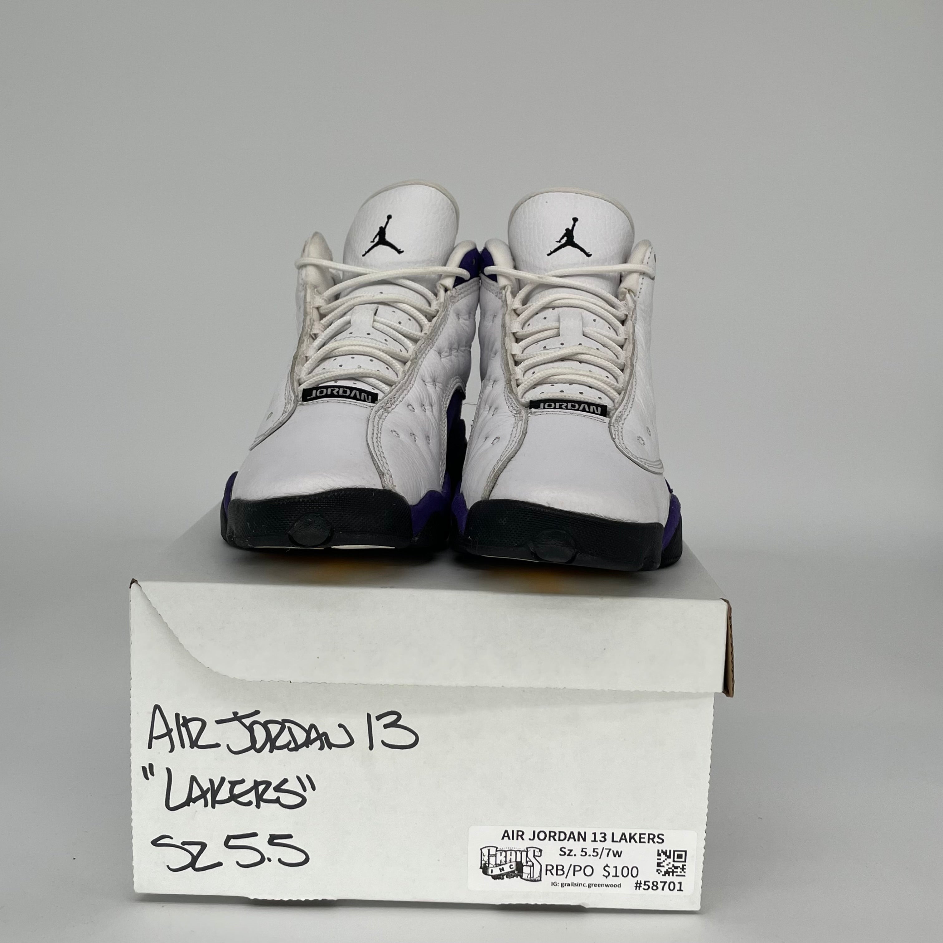 AIR JORDAN 13 LAKERS SIZE 5.5Y 884129-105