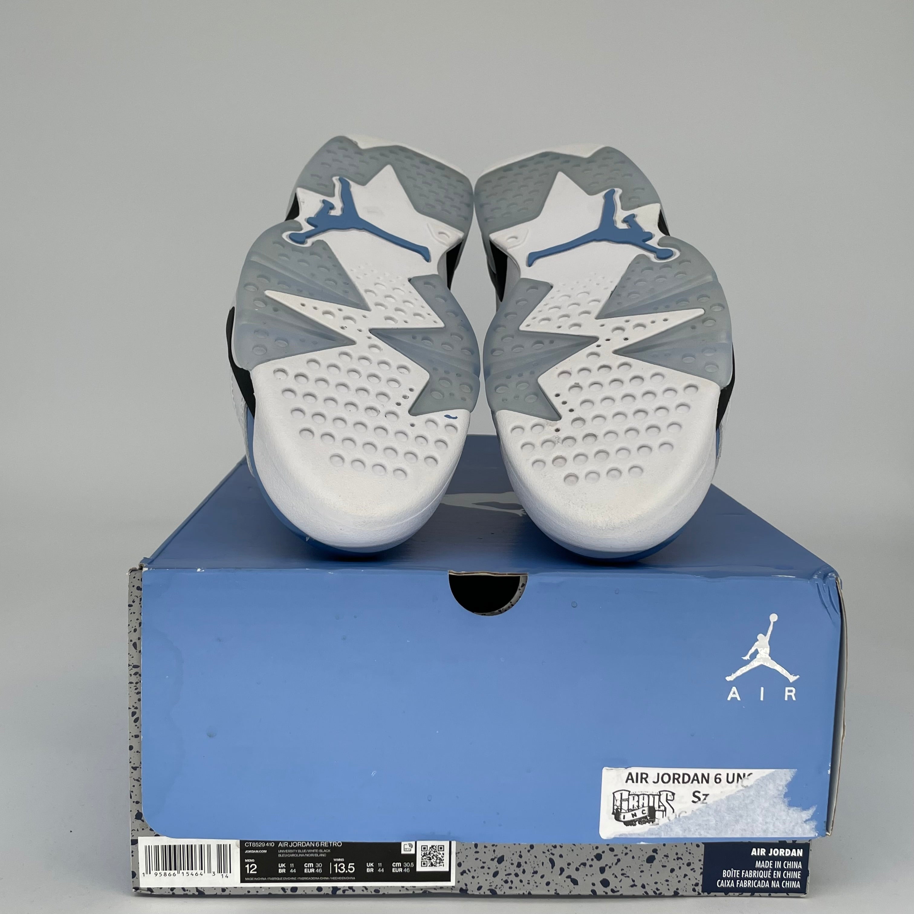 AIR JORDAN 6 UNC WHITE SIZE 12 CT8529-410