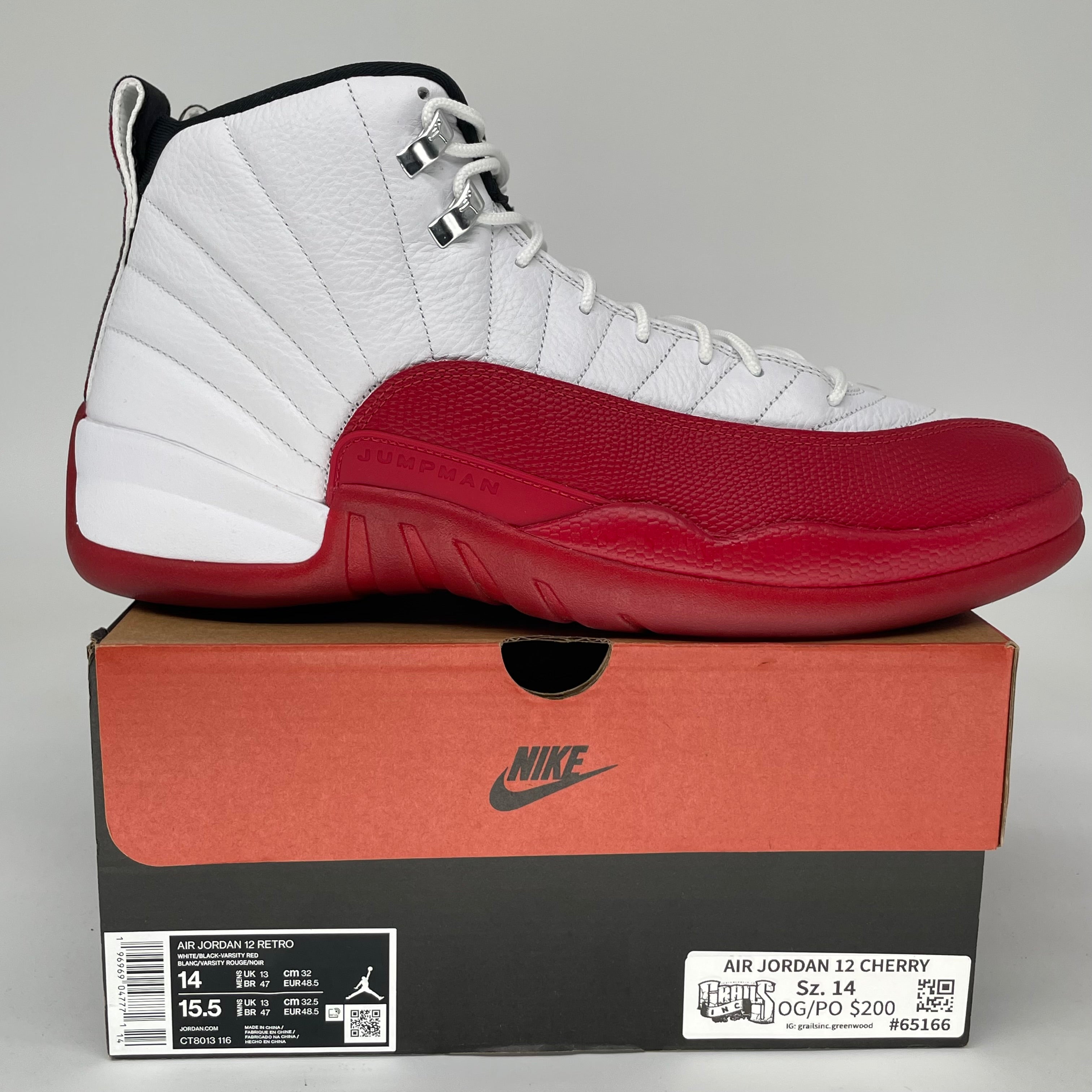 AIR JORDAN 12 CHERRY SIZE 14 CT8013-116