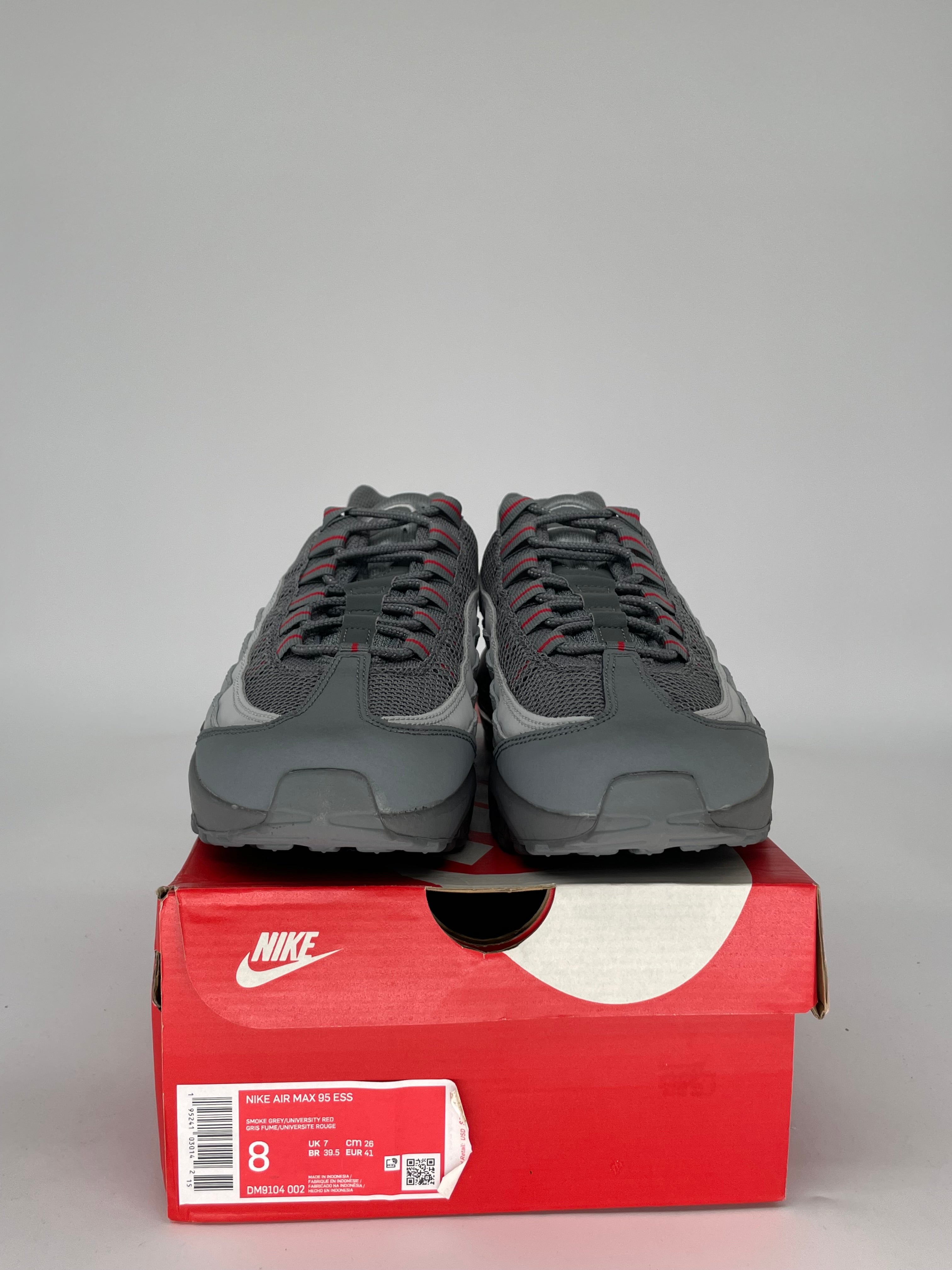 NIKE AIR MAX 95 GREY RED SIZE 8 DM9104-002