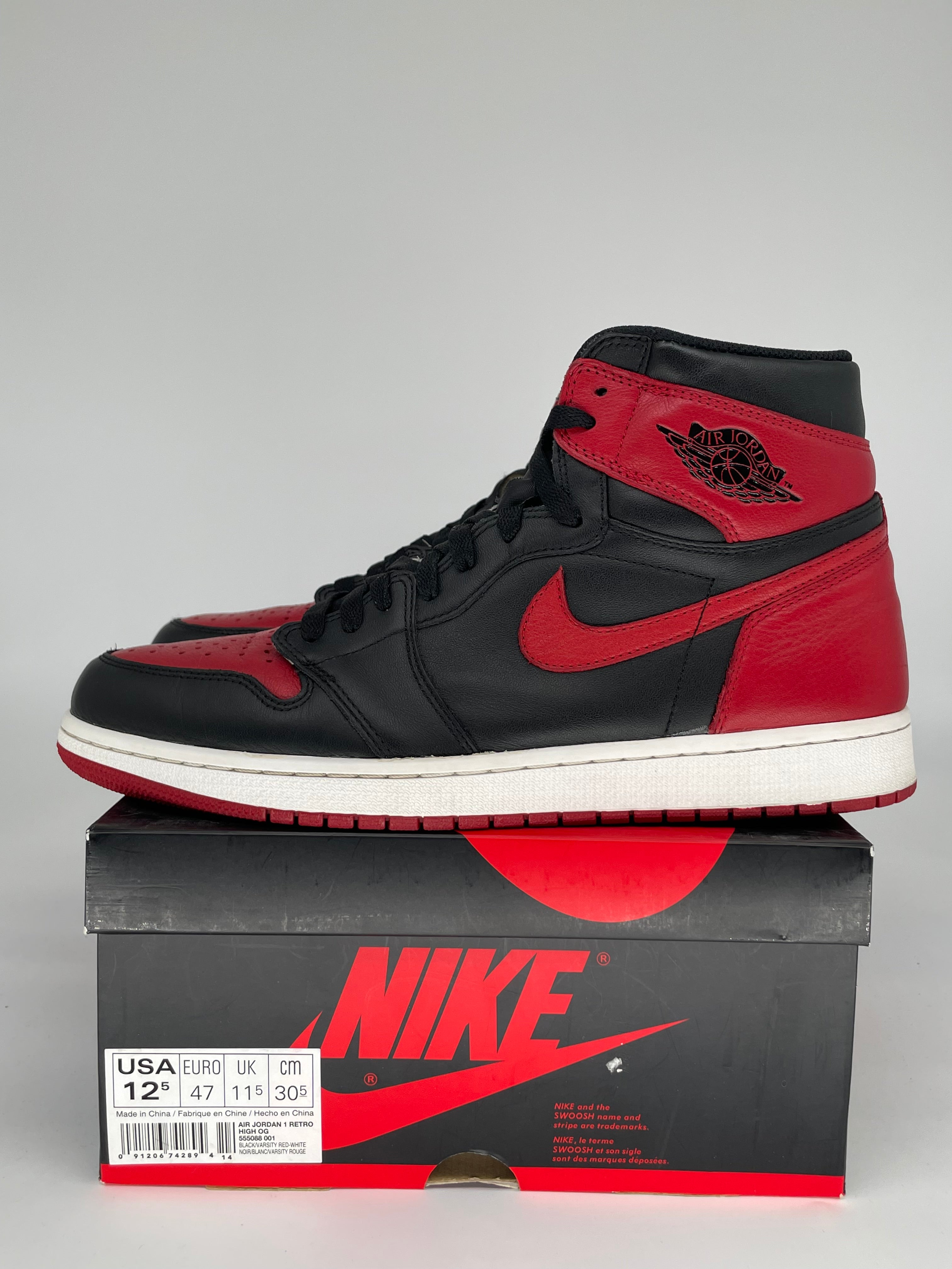 AIR JORDAN 1 BRED SIZE 12.5 555088-001