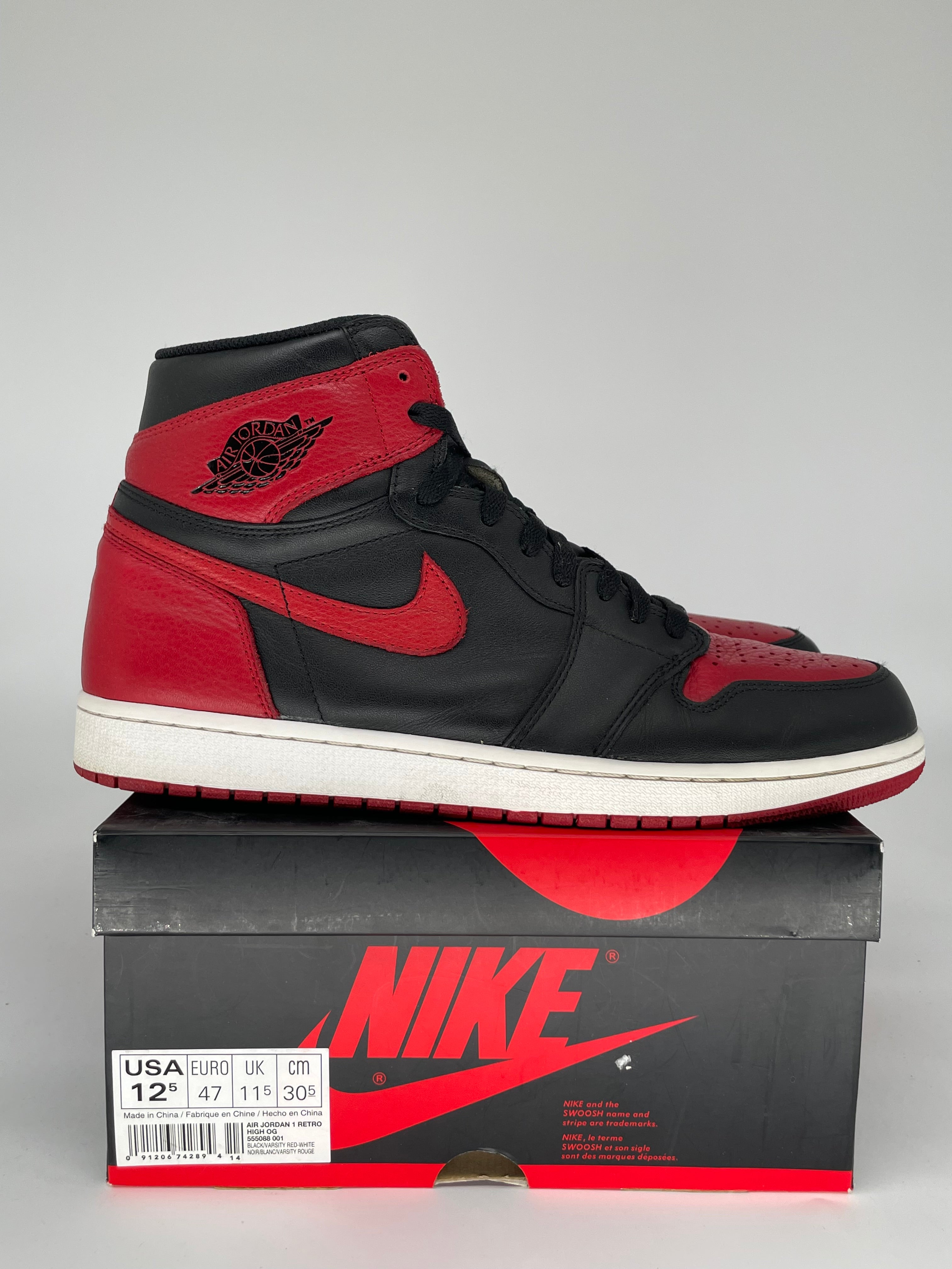 AIR JORDAN 1 BRED SIZE 12.5 555088-001