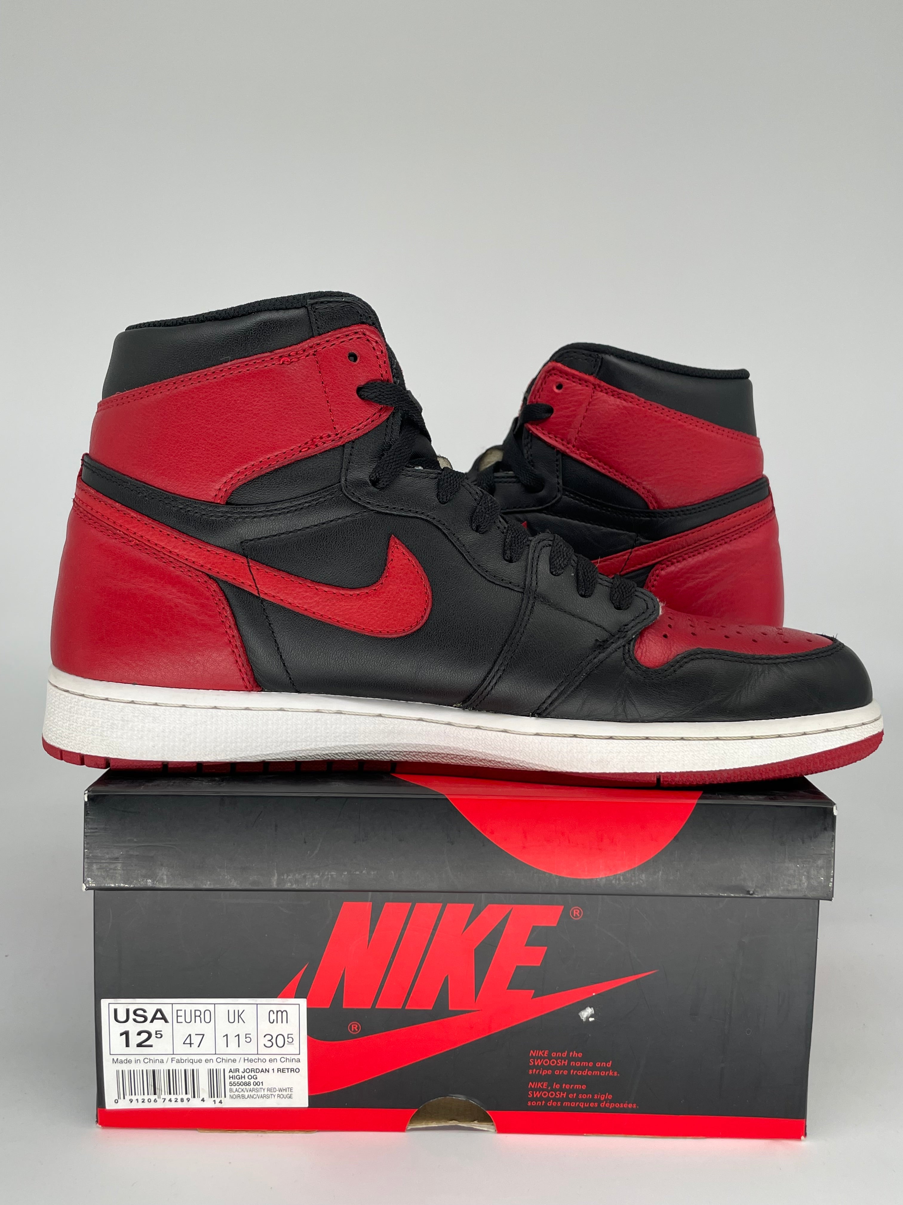 AIR JORDAN 1 BRED SIZE 12.5 555088-001