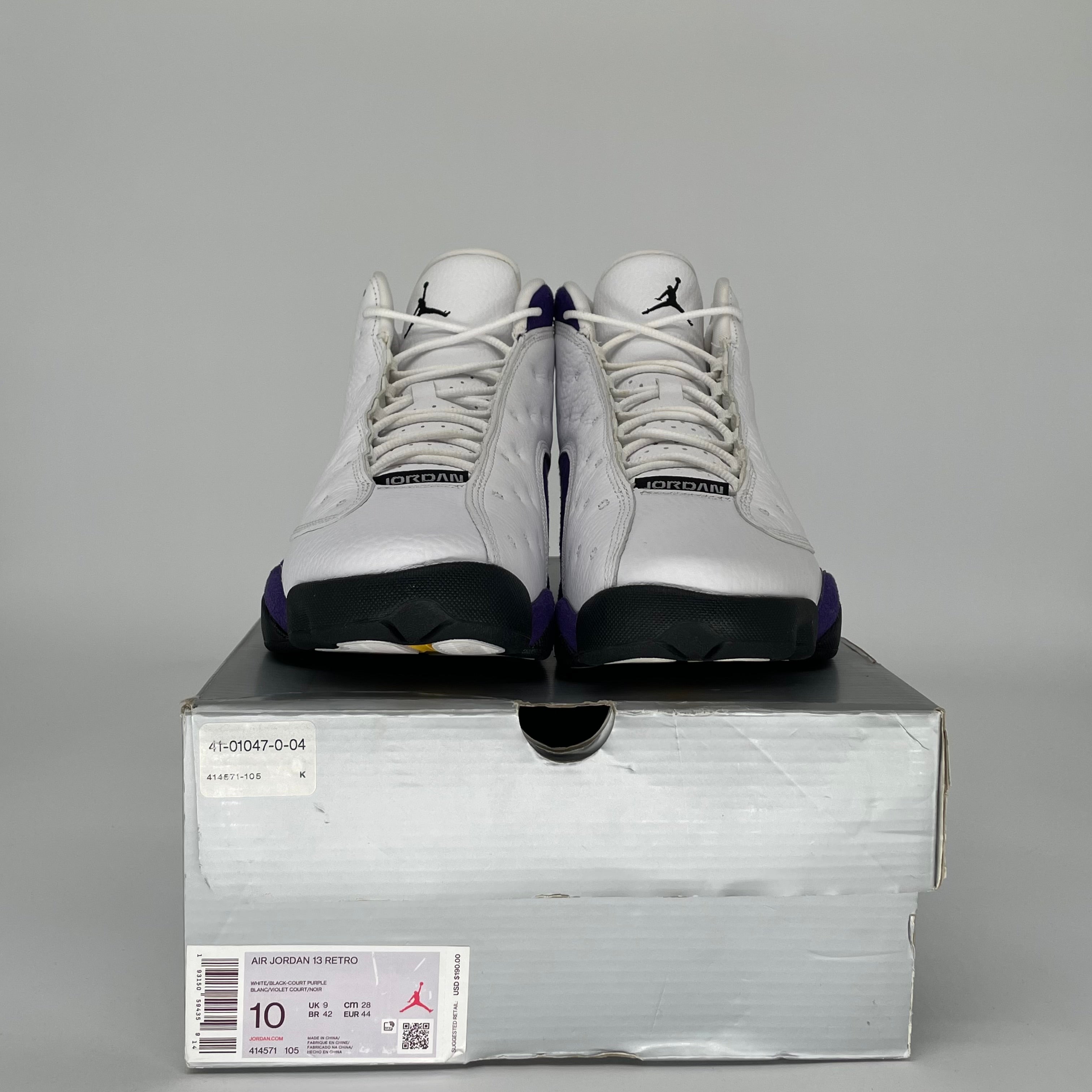 AIR JORDAN 13 LAKERS SIZE 10 414571-105