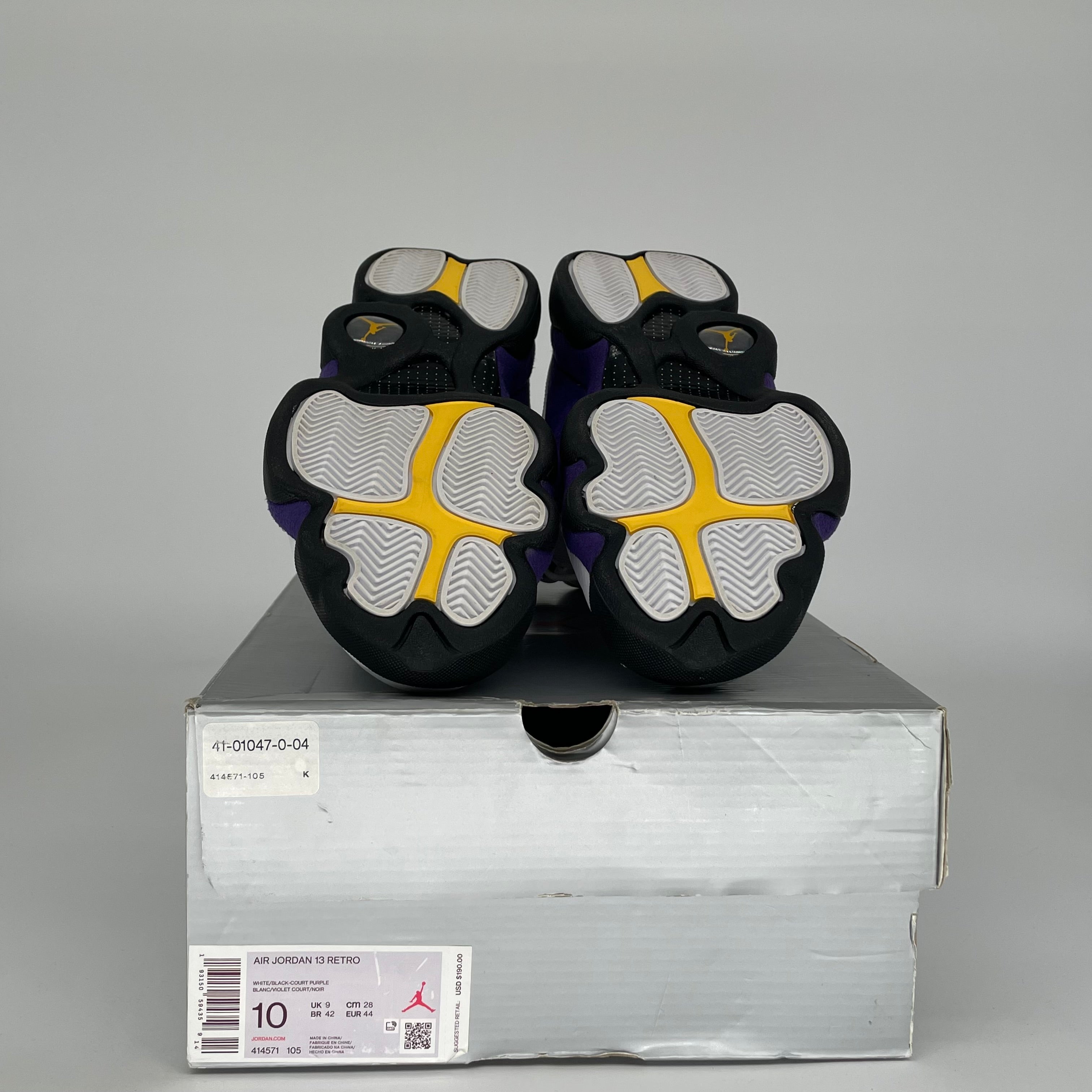 AIR JORDAN 13 LAKERS SIZE 10 414571-105