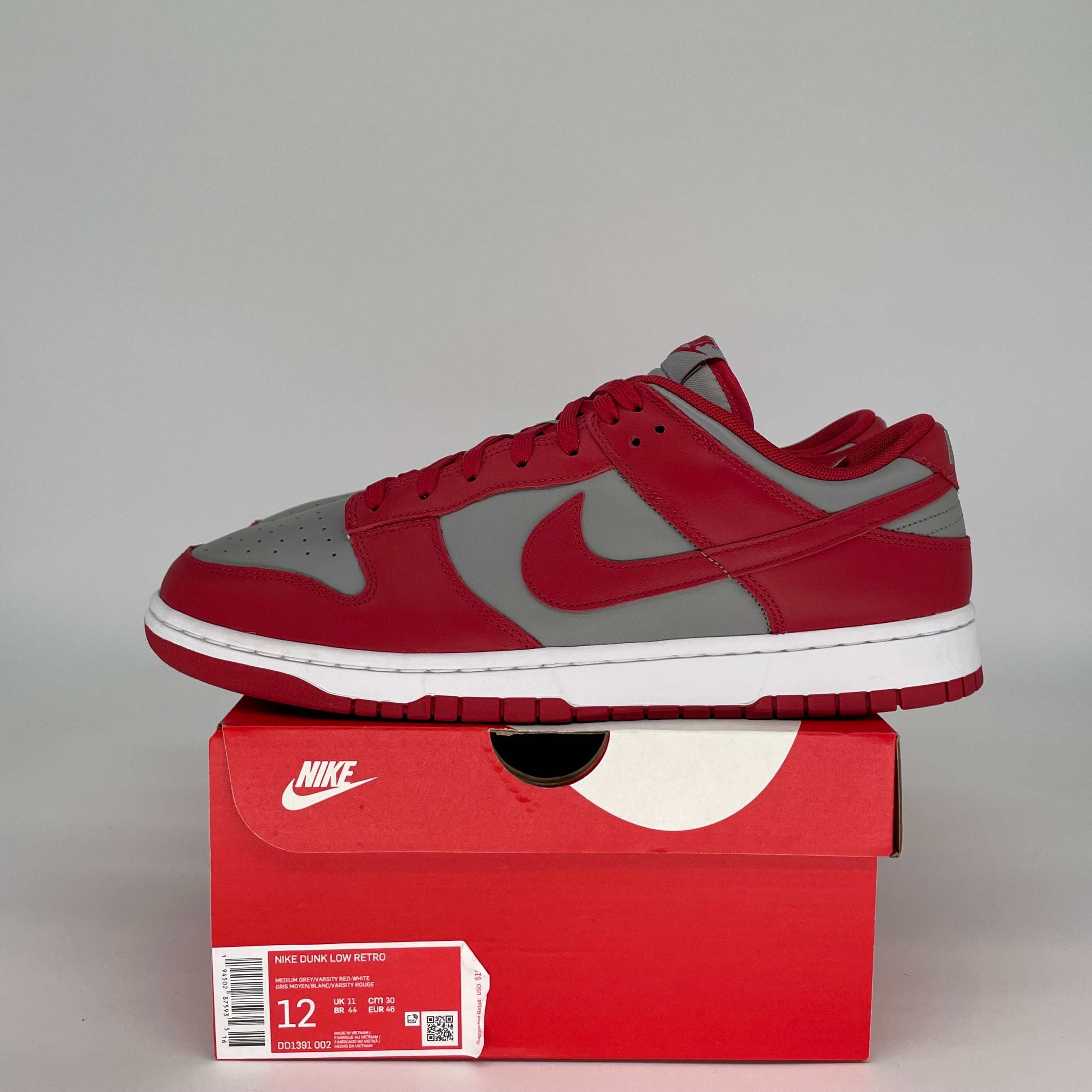 NIKE DUNK LOW UNLV SIZE 12 DD1391-002