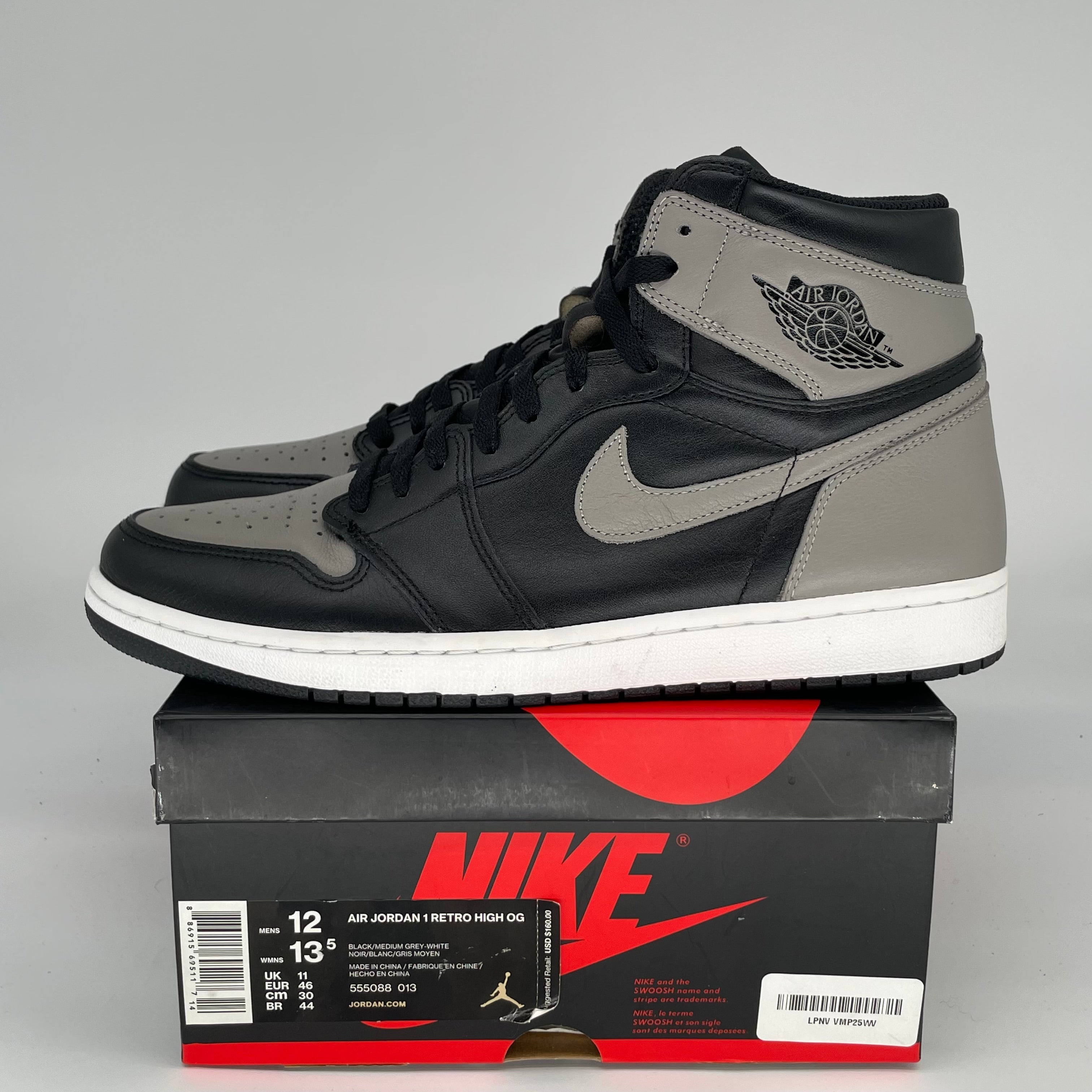 AIR JORDAN 1 SHADOW SIZE 12 555088-013