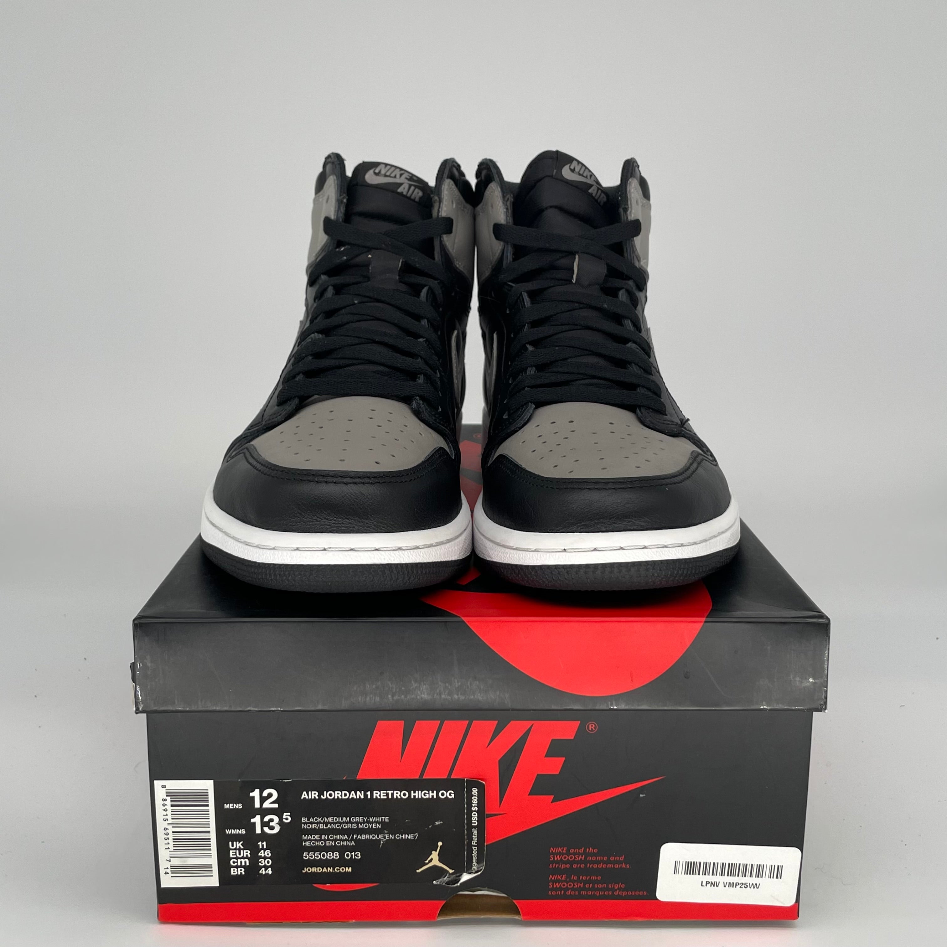 AIR JORDAN 1 SHADOW SIZE 12 555088-013