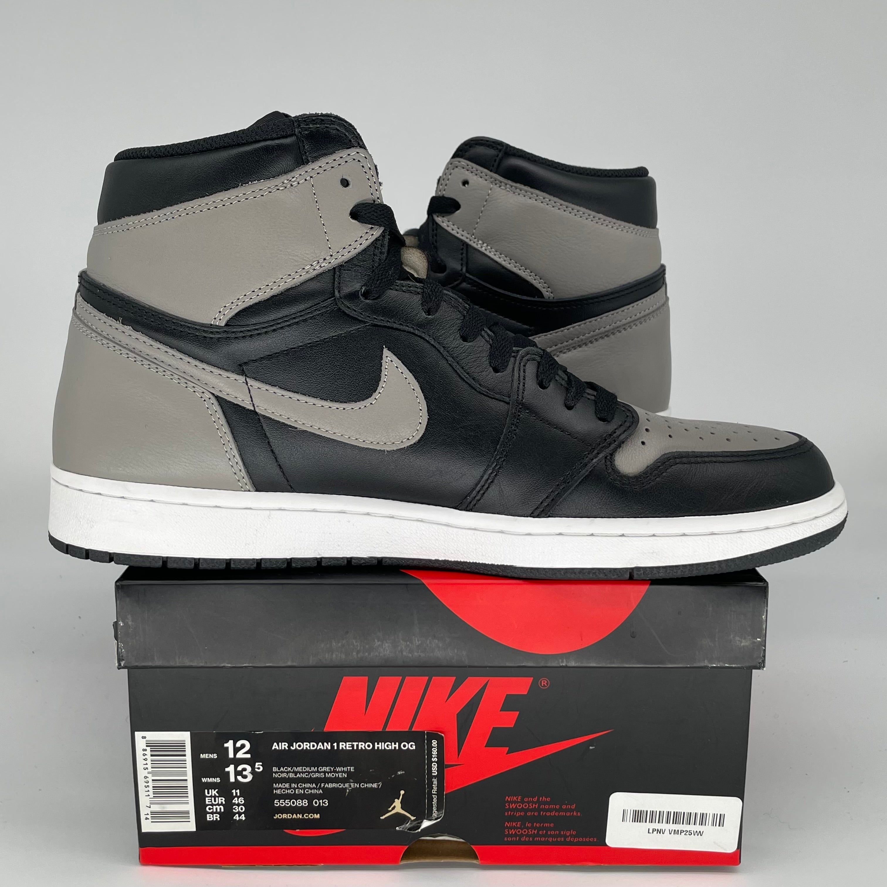 AIR JORDAN 1 SHADOW SIZE 12 555088-013