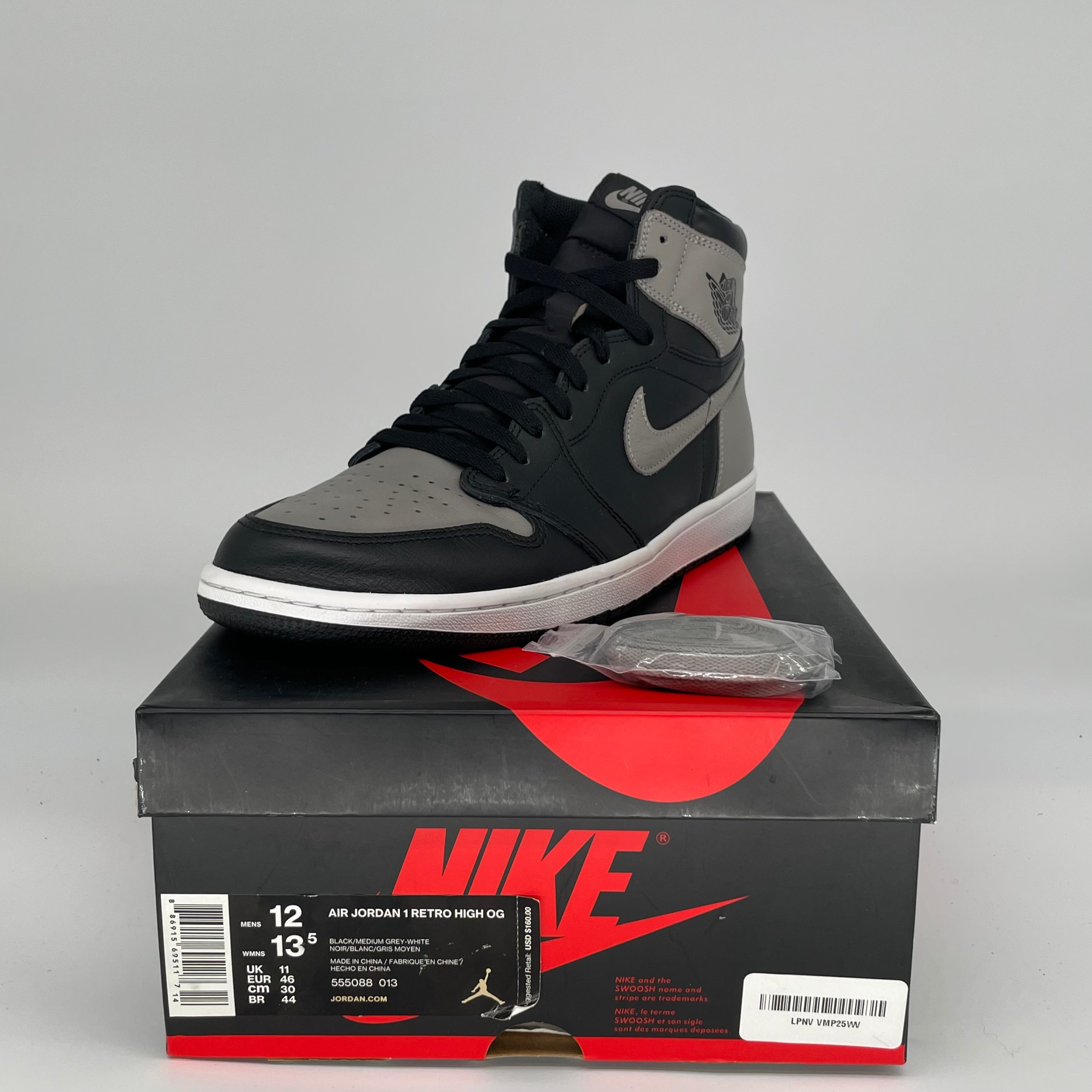 AIR JORDAN 1 SHADOW SIZE 12 555088-013