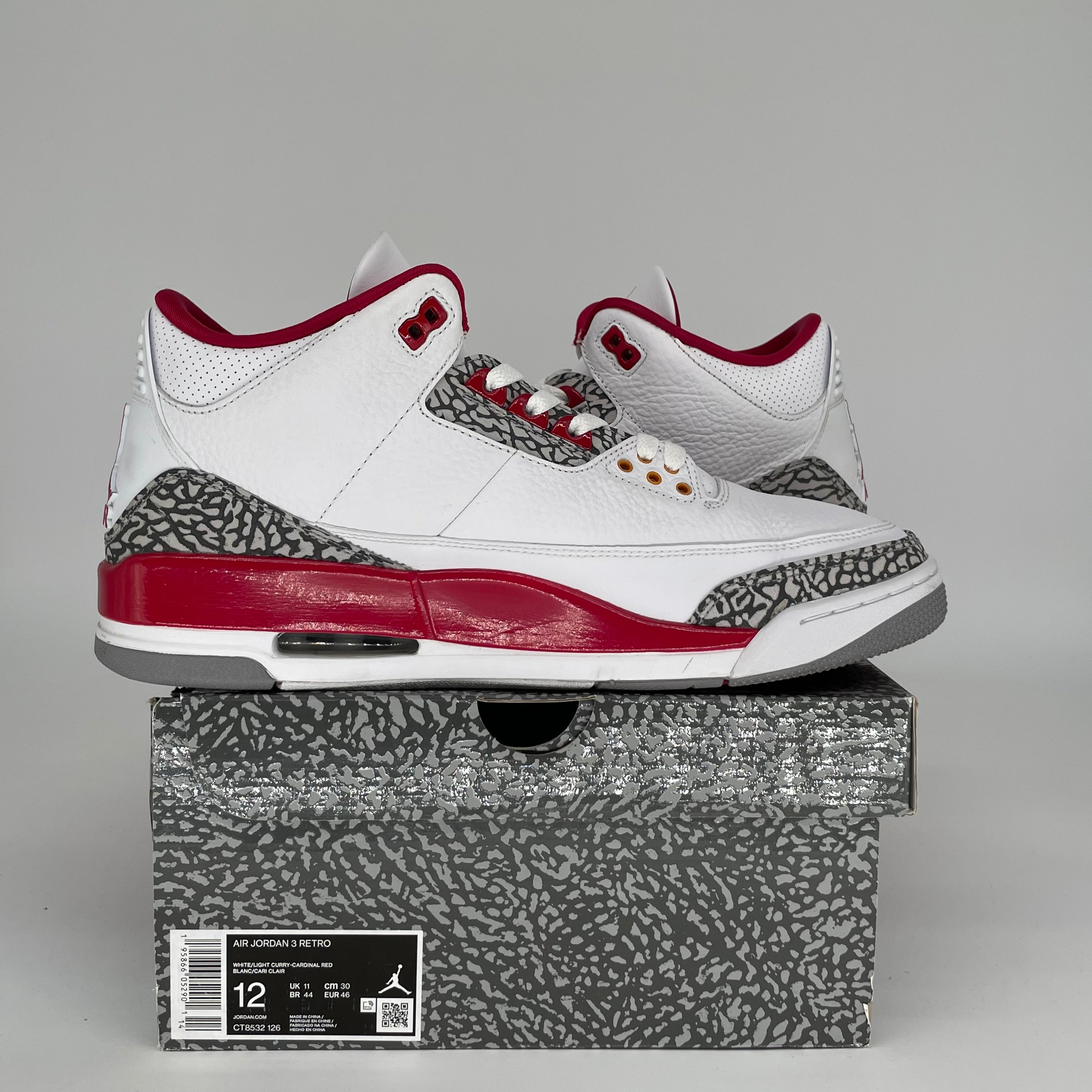 AIR JORDAN 3 CARDINAL SIZE 12 CT8532-126