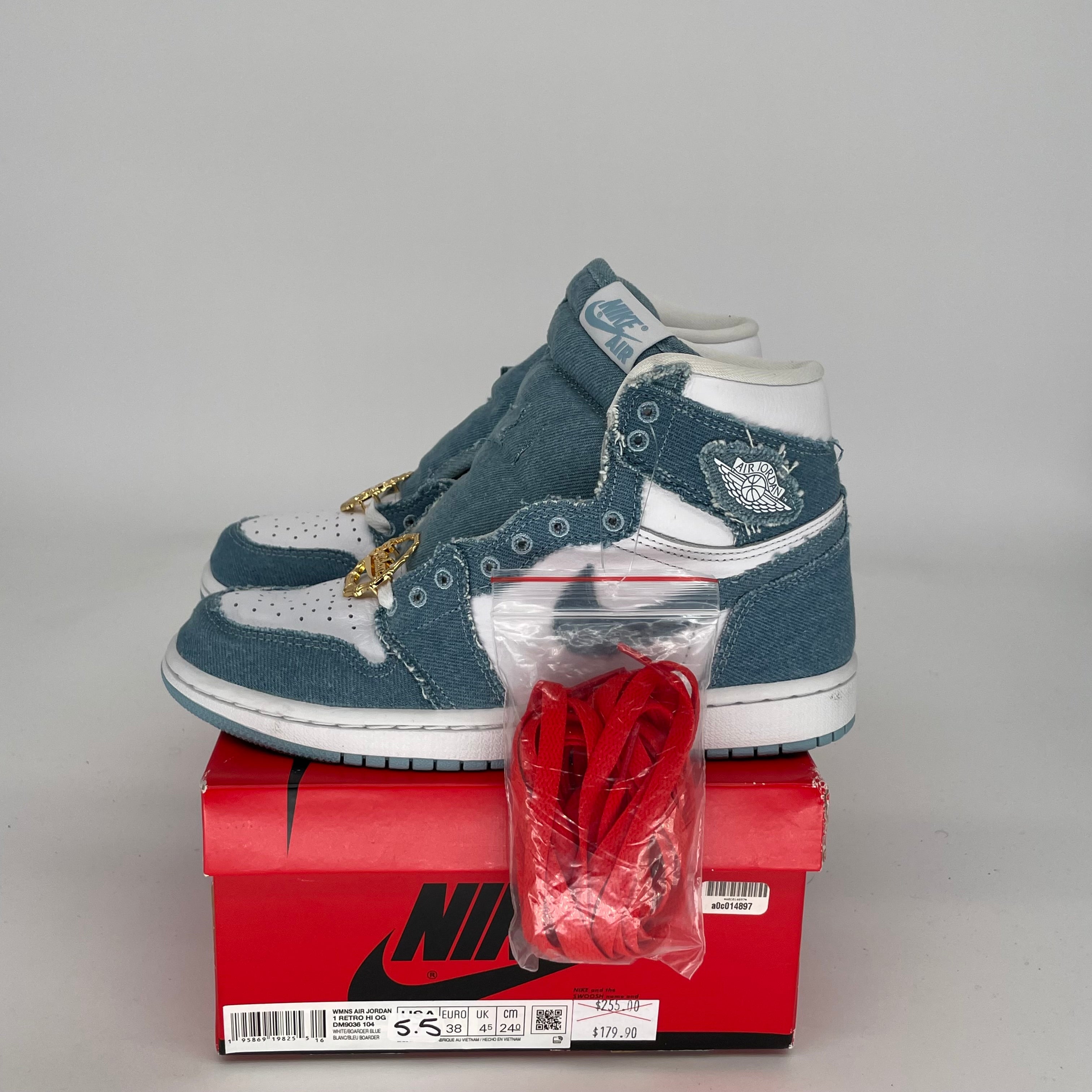 AIR JORDAN 1 DENIM W SIZE 5.5/7W DM9036-104