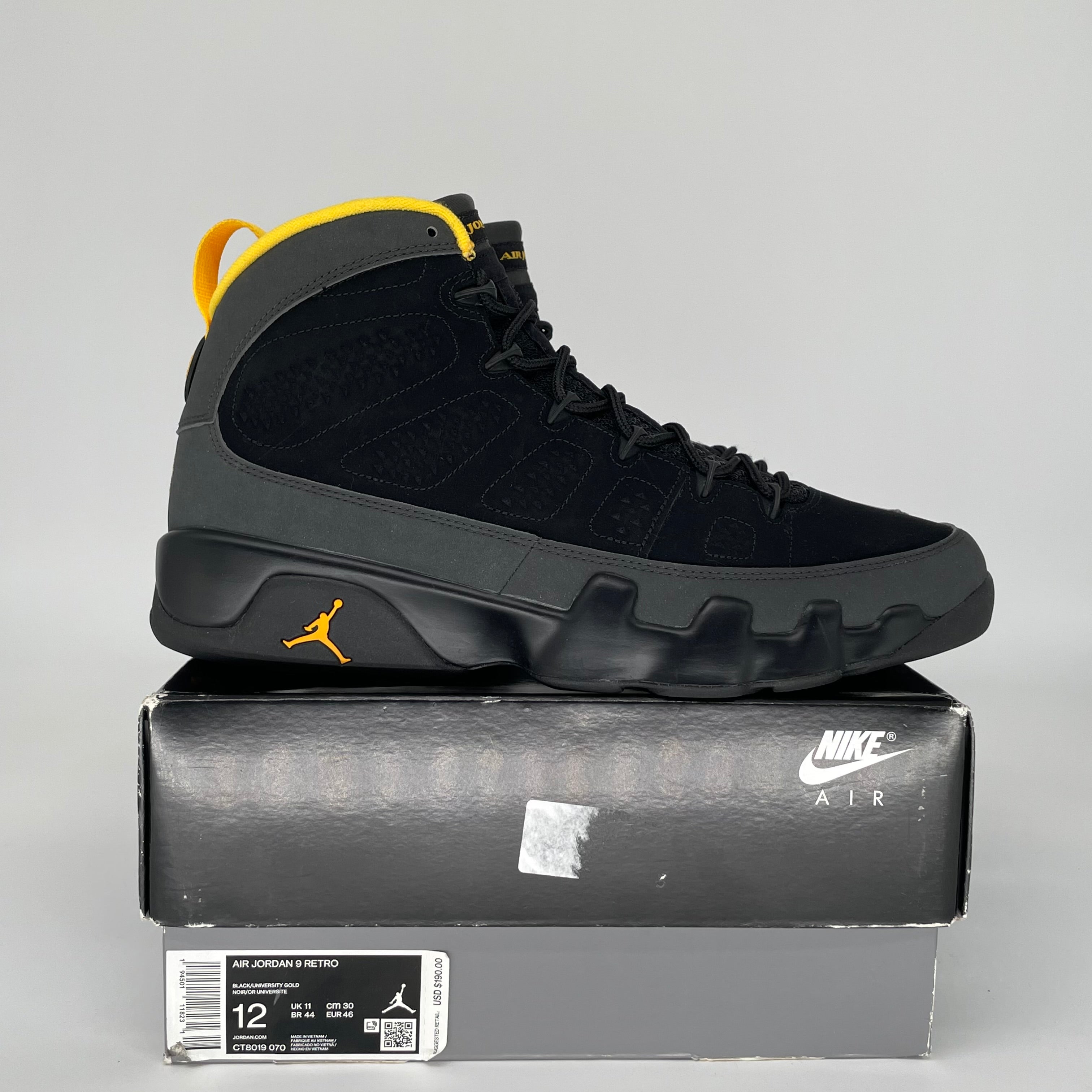 AIR JORDAN 9 UNIVERSITY GOLD SIZE 12 CT8019-070