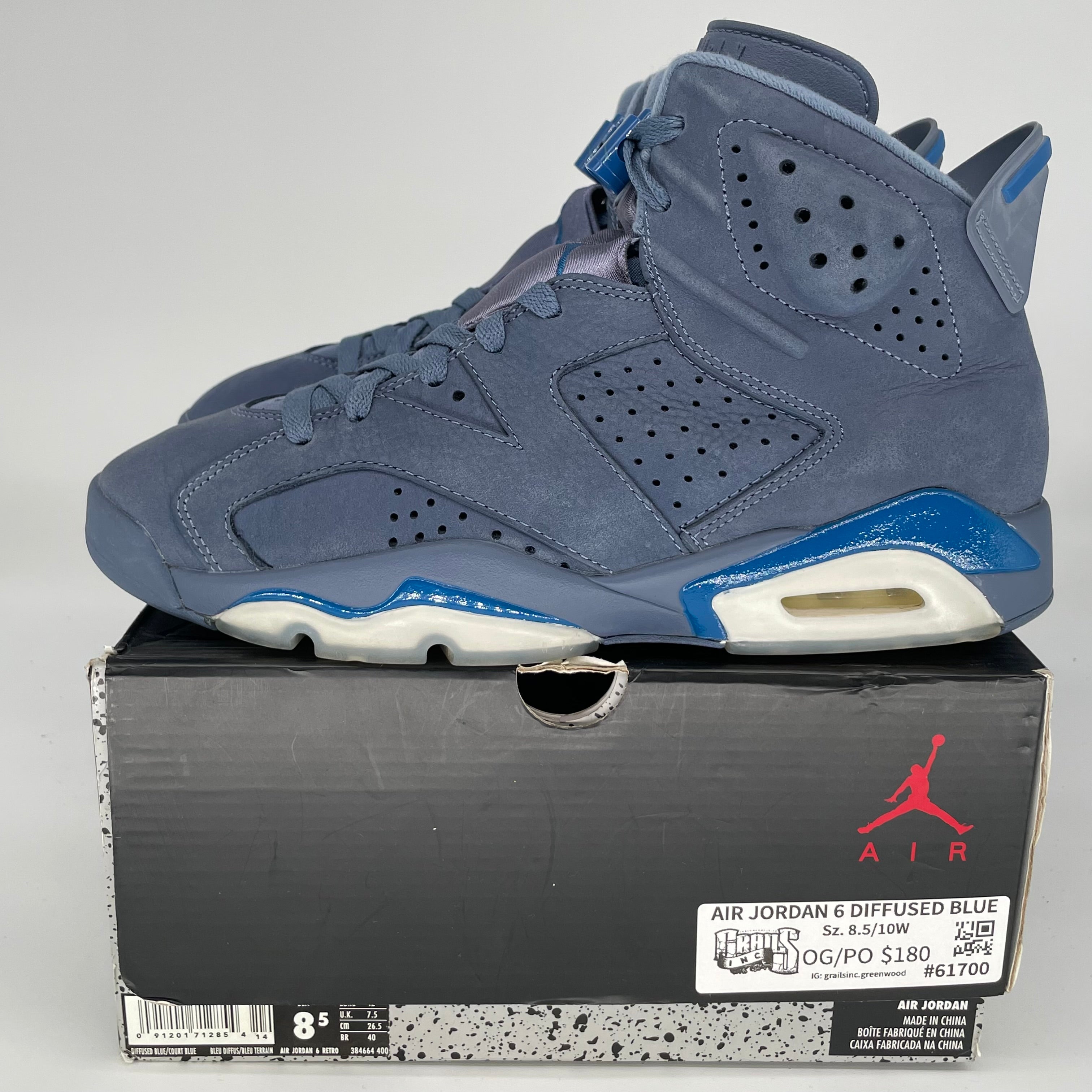 AIR JORDAN 6 DIFFUSED BLUE SIZE 8.5 384664-400