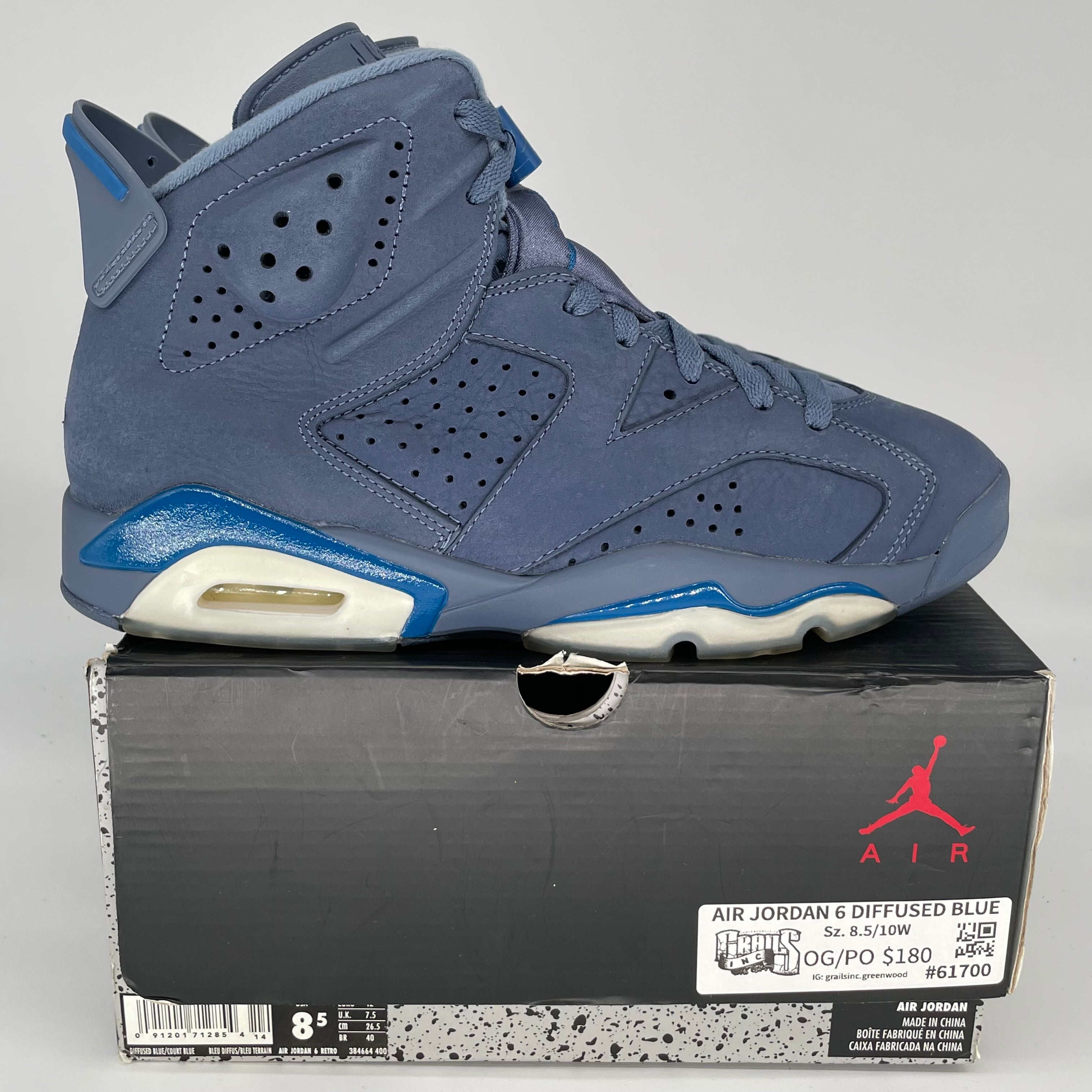 AIR JORDAN 6 DIFFUSED BLUE SIZE 8.5 384664-400