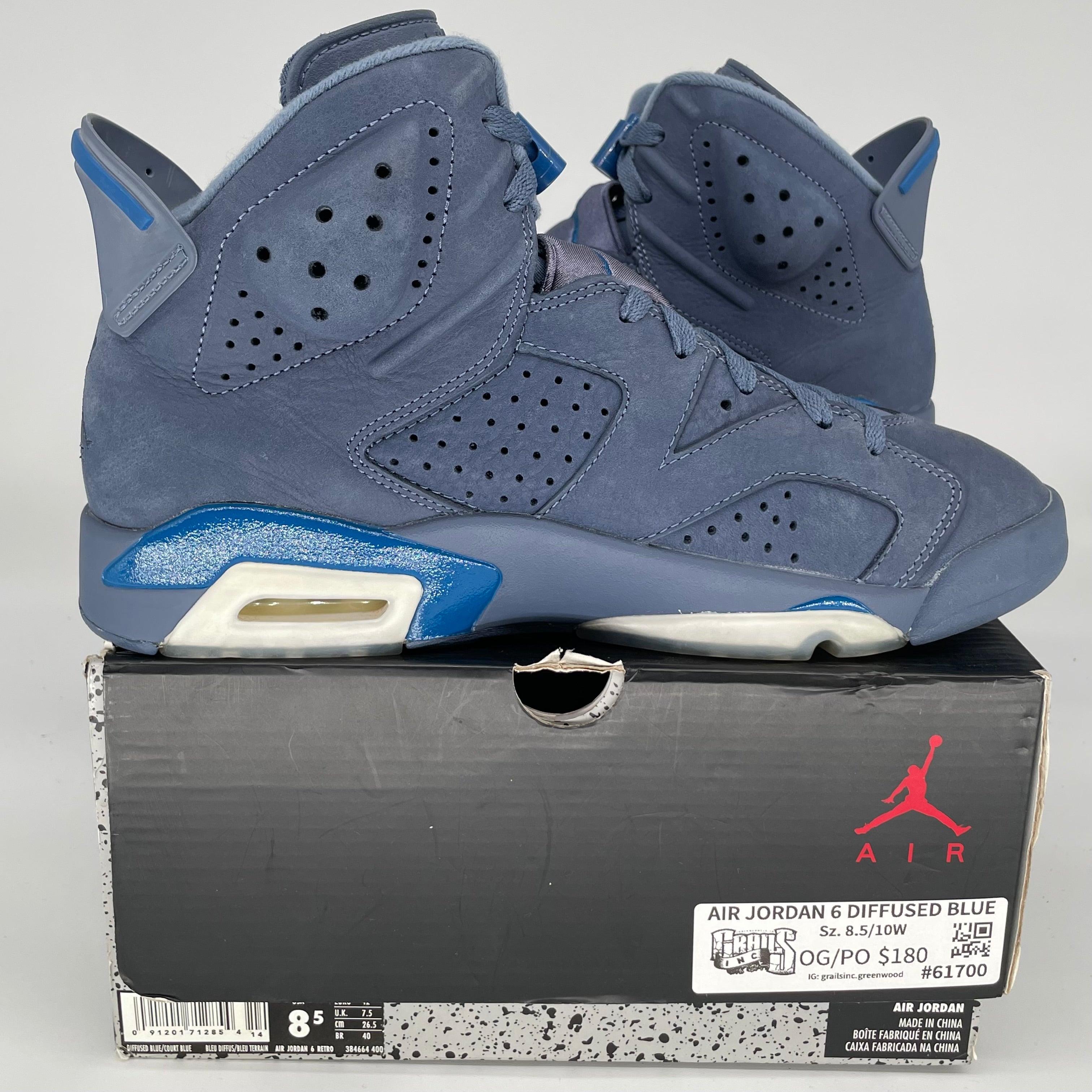 AIR JORDAN 6 DIFFUSED BLUE SIZE 8.5 384664-400