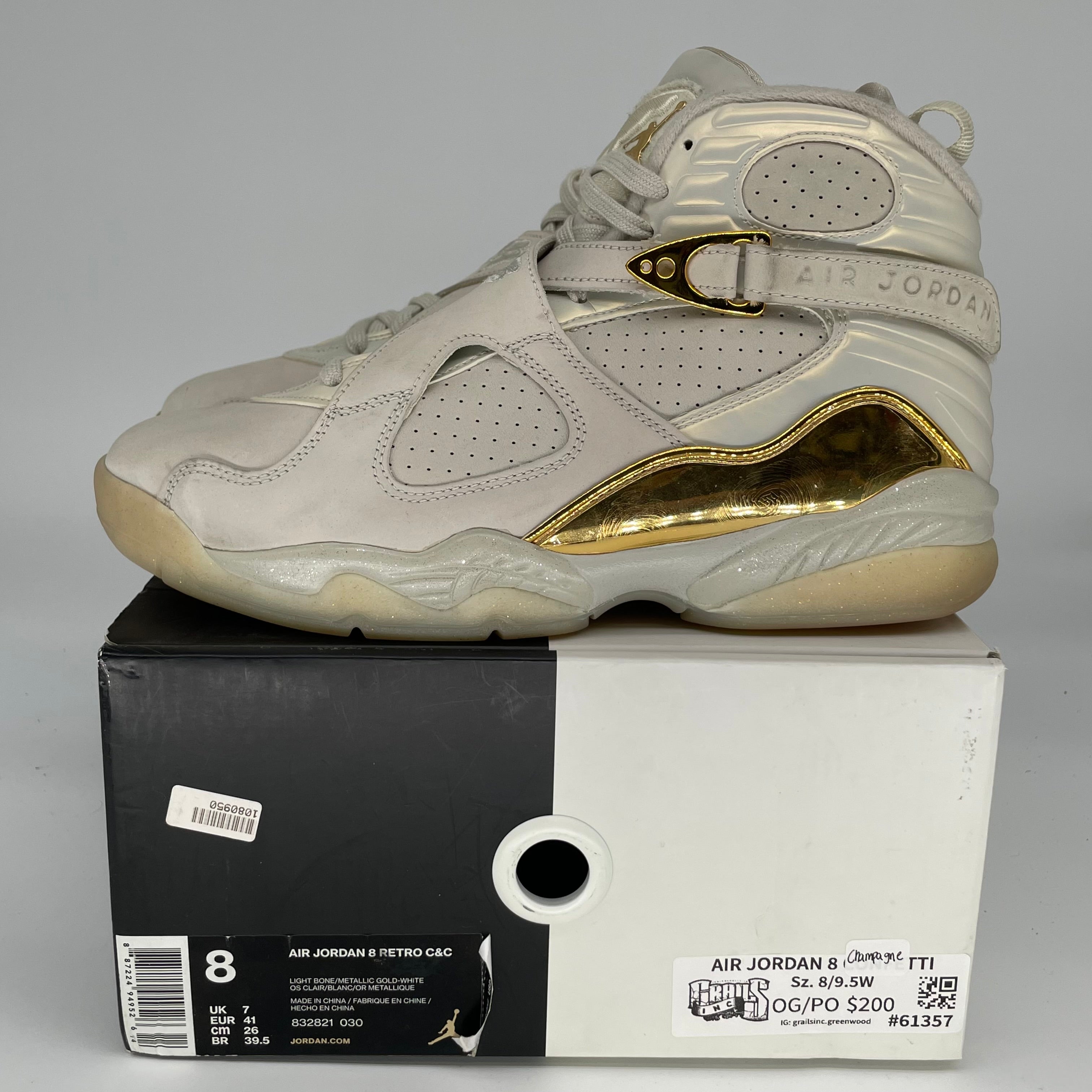 AIR JORDAN 8 CHAMPAGNE SIZE 8 832821-030