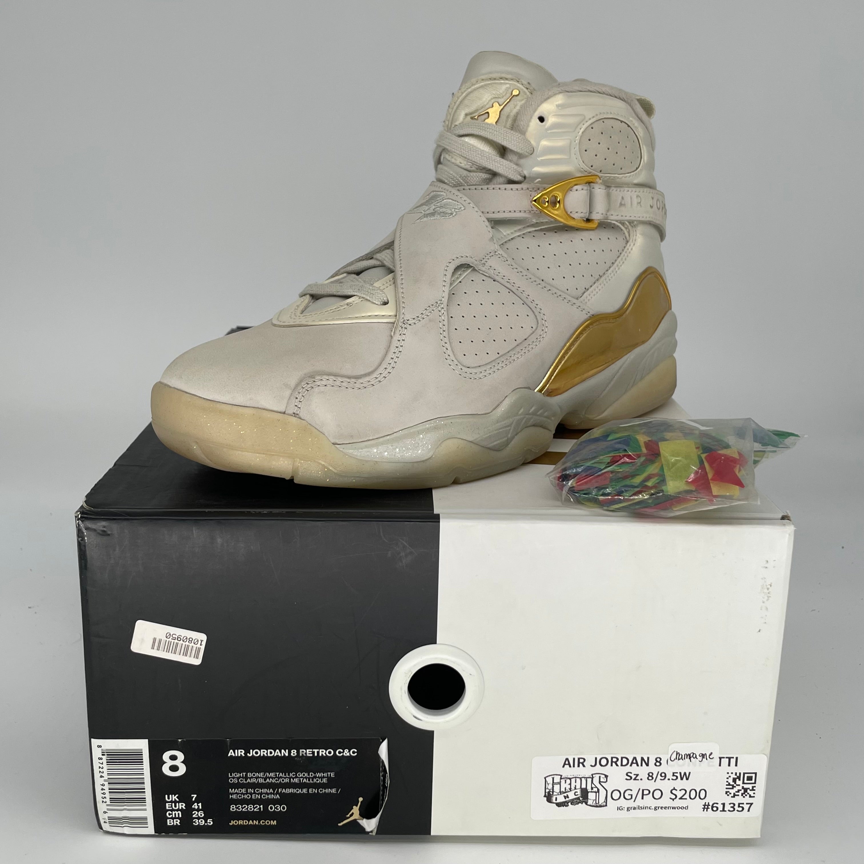 AIR JORDAN 8 CHAMPAGNE SIZE 8 832821-030