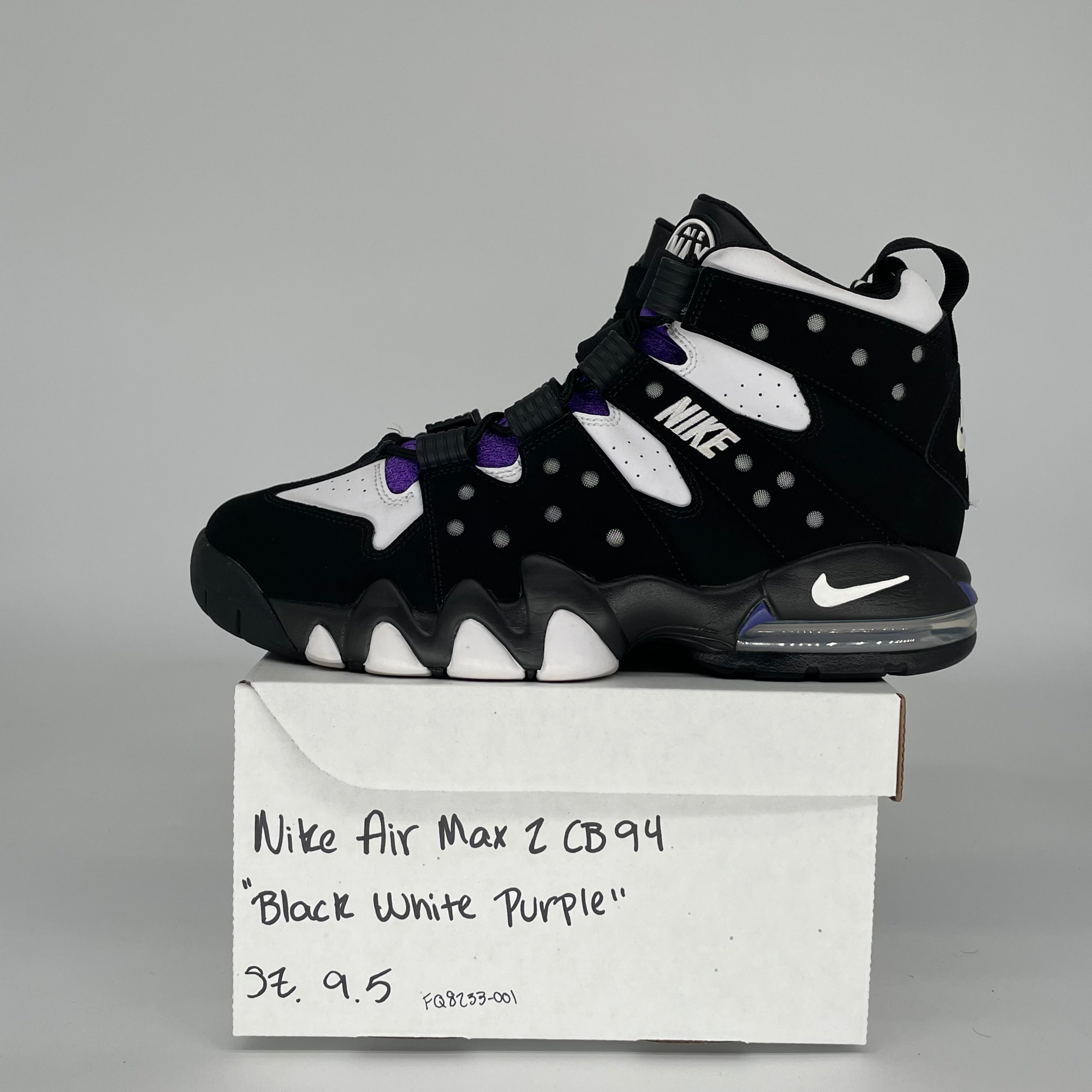 NIKE AIR MAX 2 CB 94 BLACK WHITE PURPLE SIZE 9.5 FQ8233-001