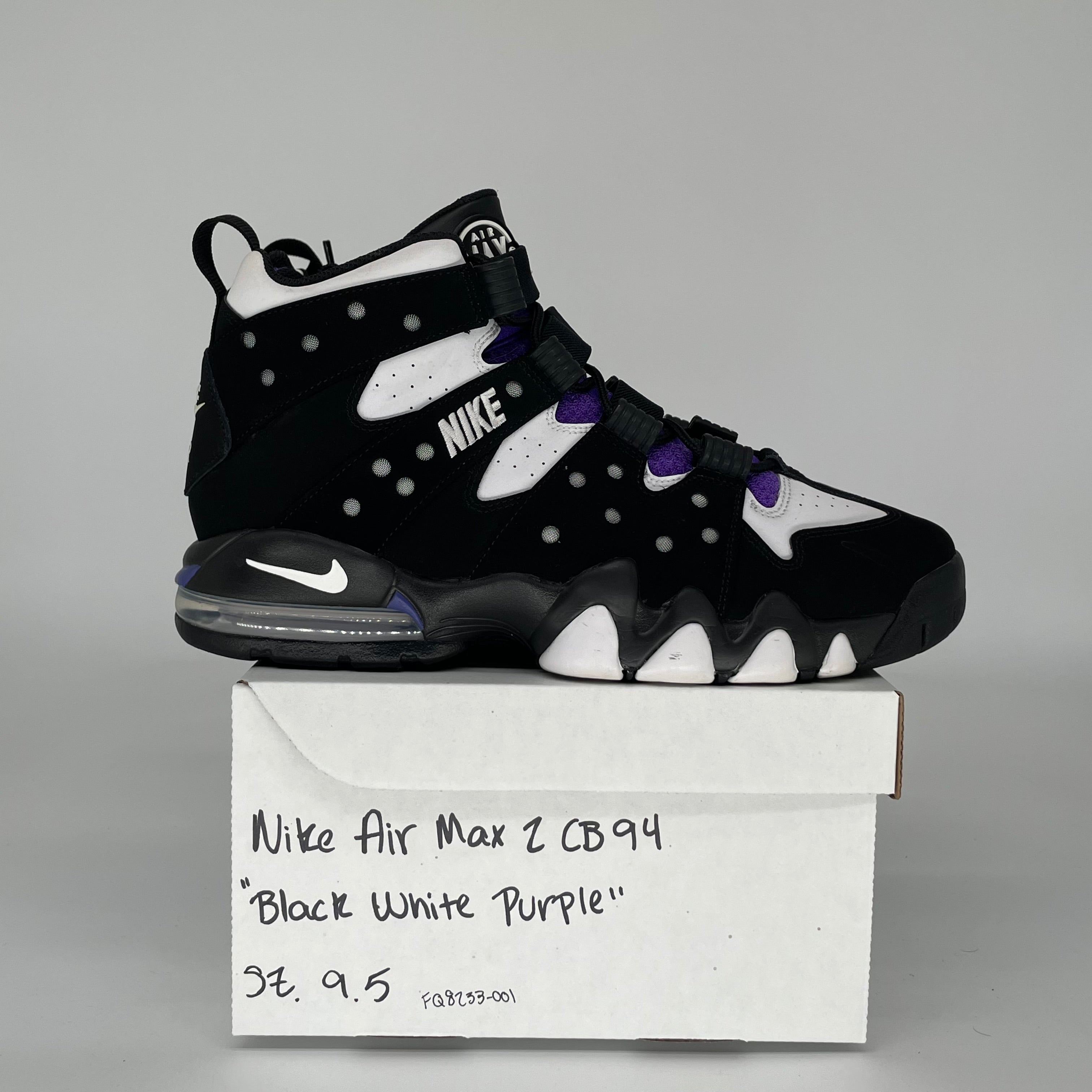 NIKE AIR MAX 2 CB 94 BLACK WHITE PURPLE SIZE 9.5 FQ8233-001