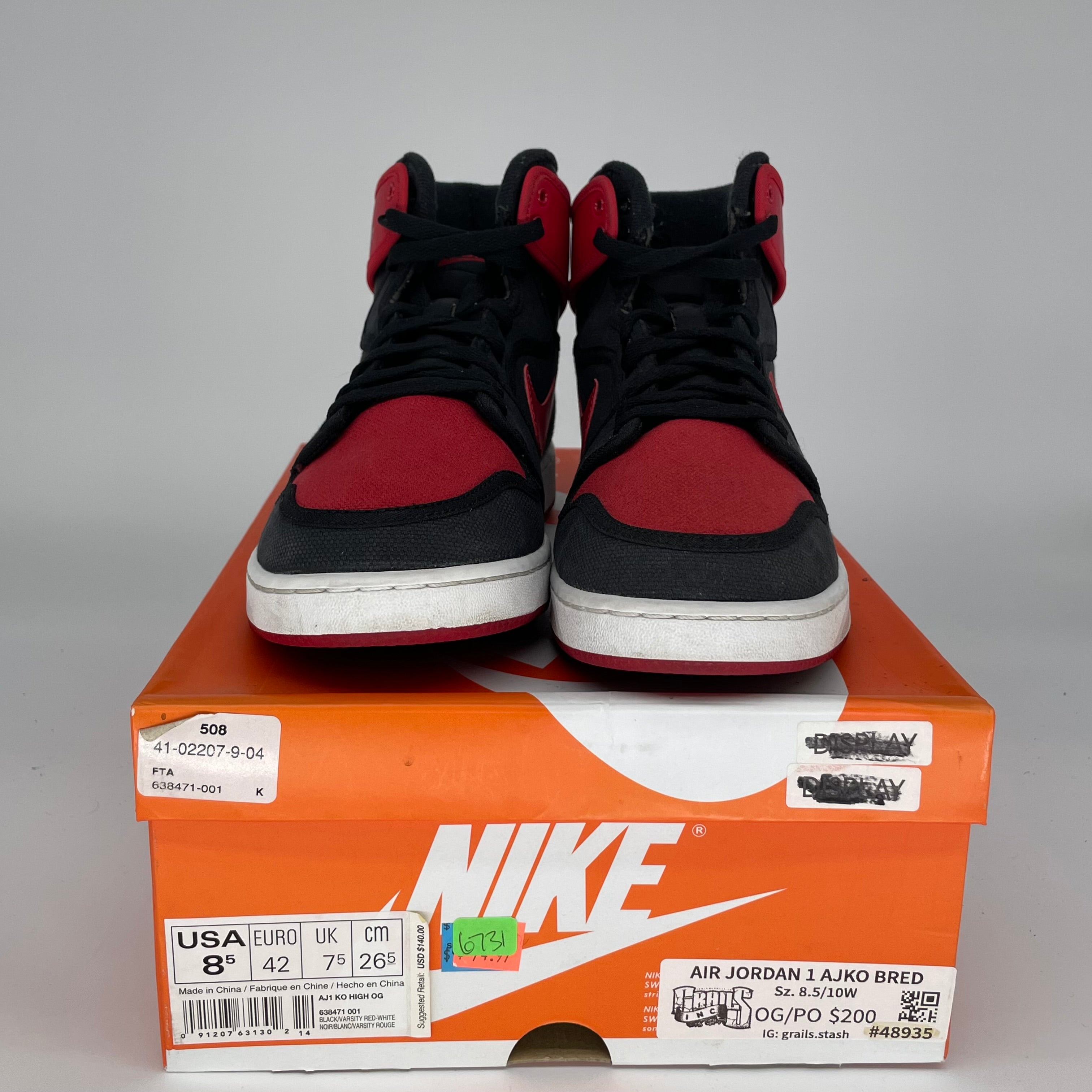 AIR JORDAN 1 AJKO BRED SIZE 8.5 638471-001