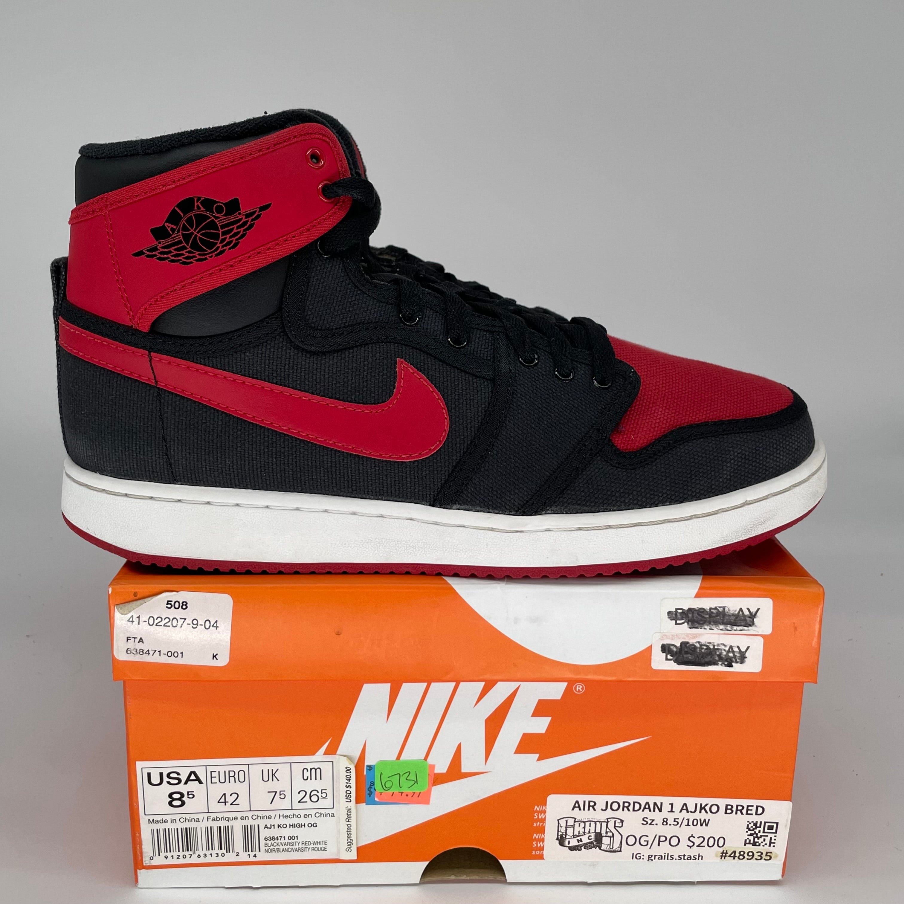 AIR JORDAN 1 AJKO BRED SIZE 8.5 638471-001