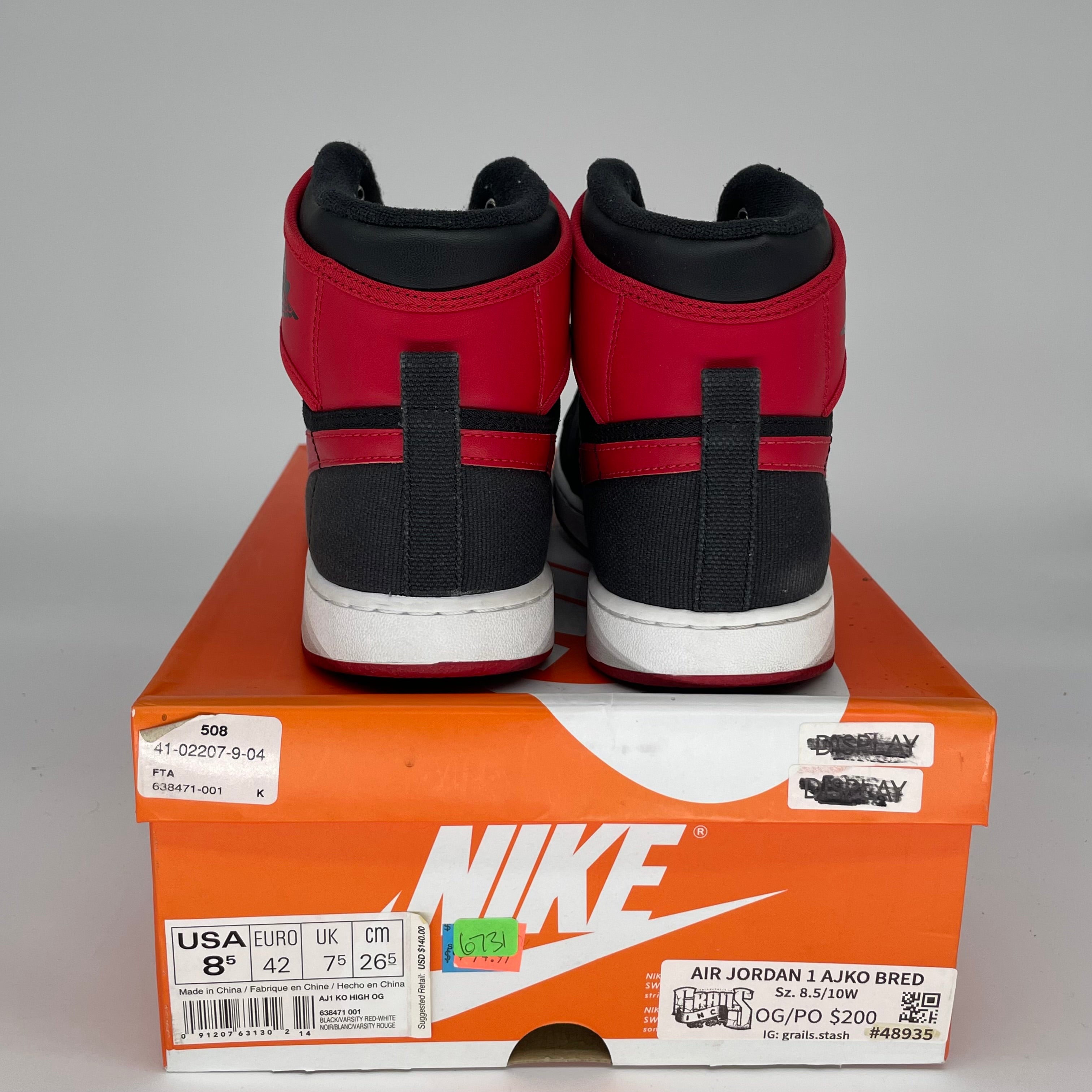 AIR JORDAN 1 AJKO BRED SIZE 8.5 638471-001