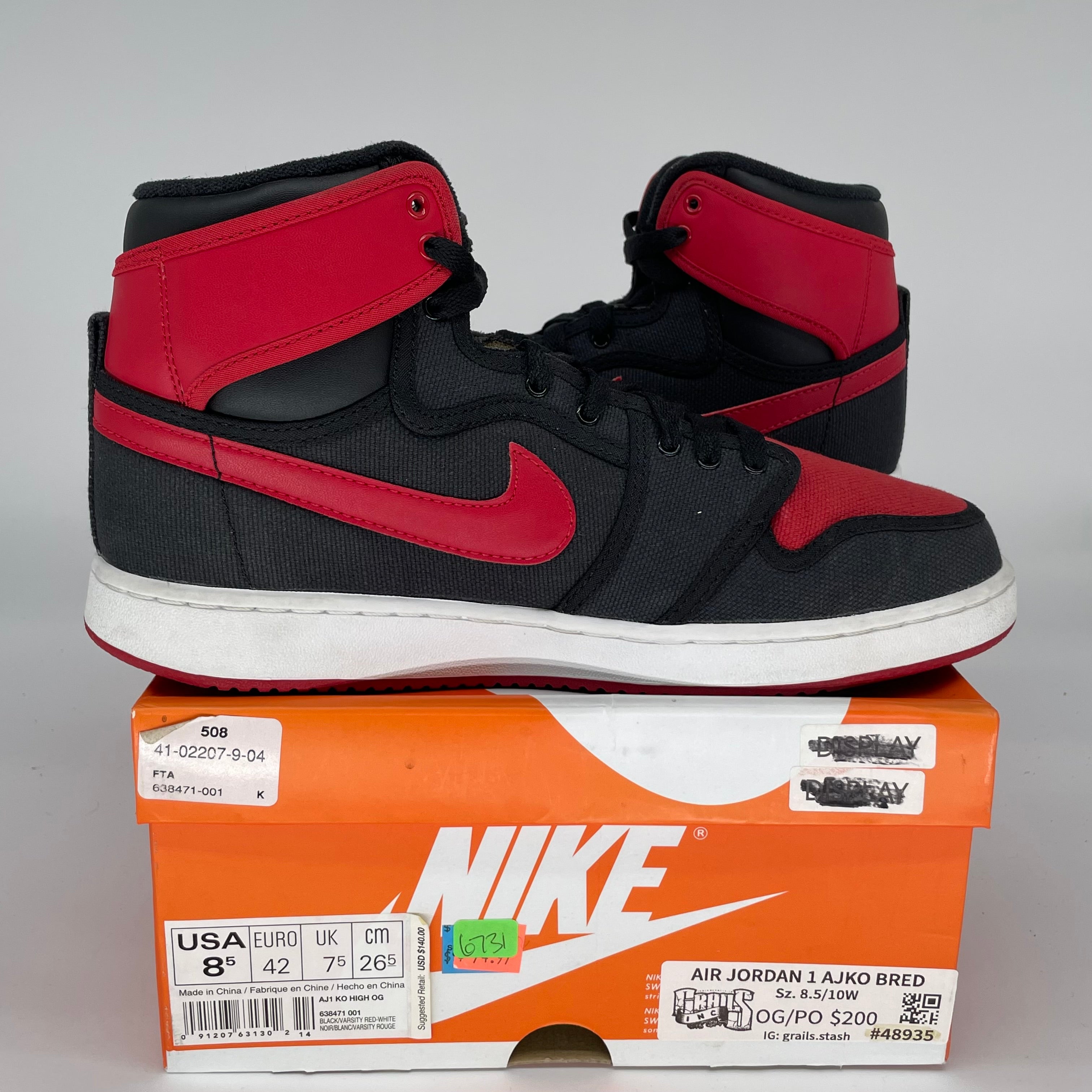 AIR JORDAN 1 AJKO BRED SIZE 8.5 638471-001