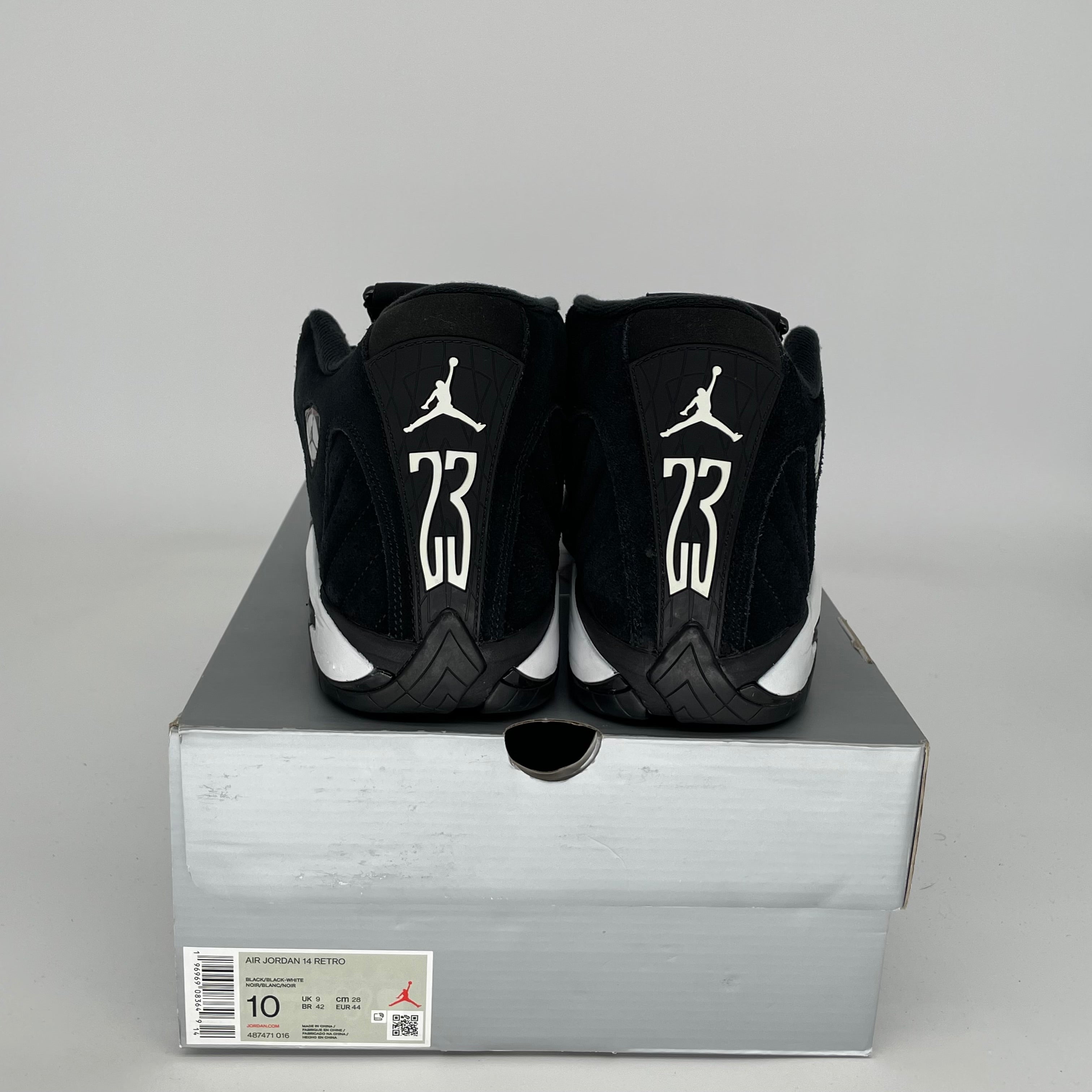 AIR JORDAN 14 BLACK WHITE SIZE 10 487471-016