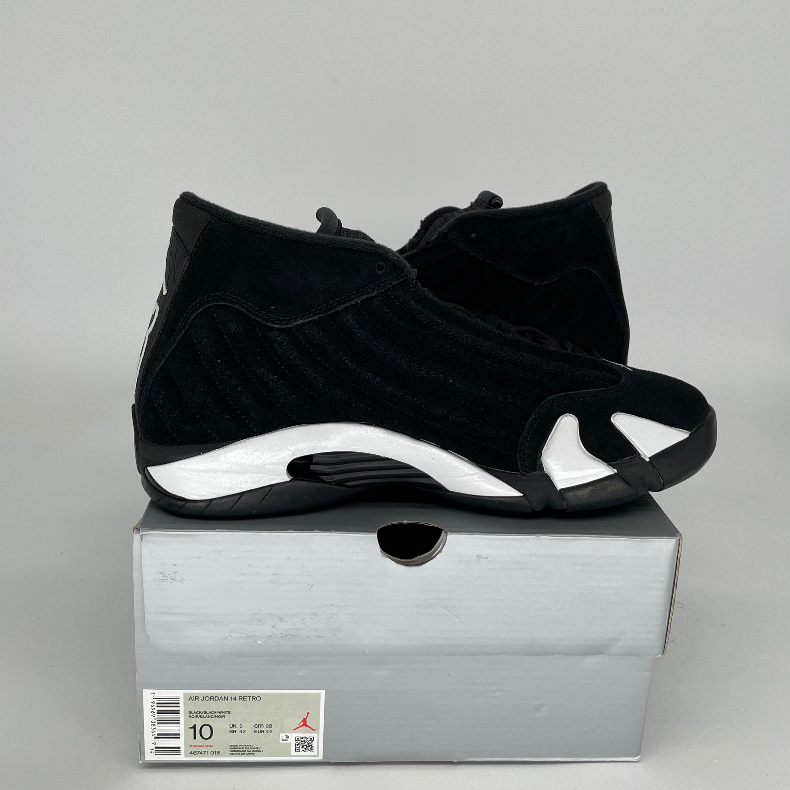 AIR JORDAN 14 BLACK WHITE SIZE 10 487471-016