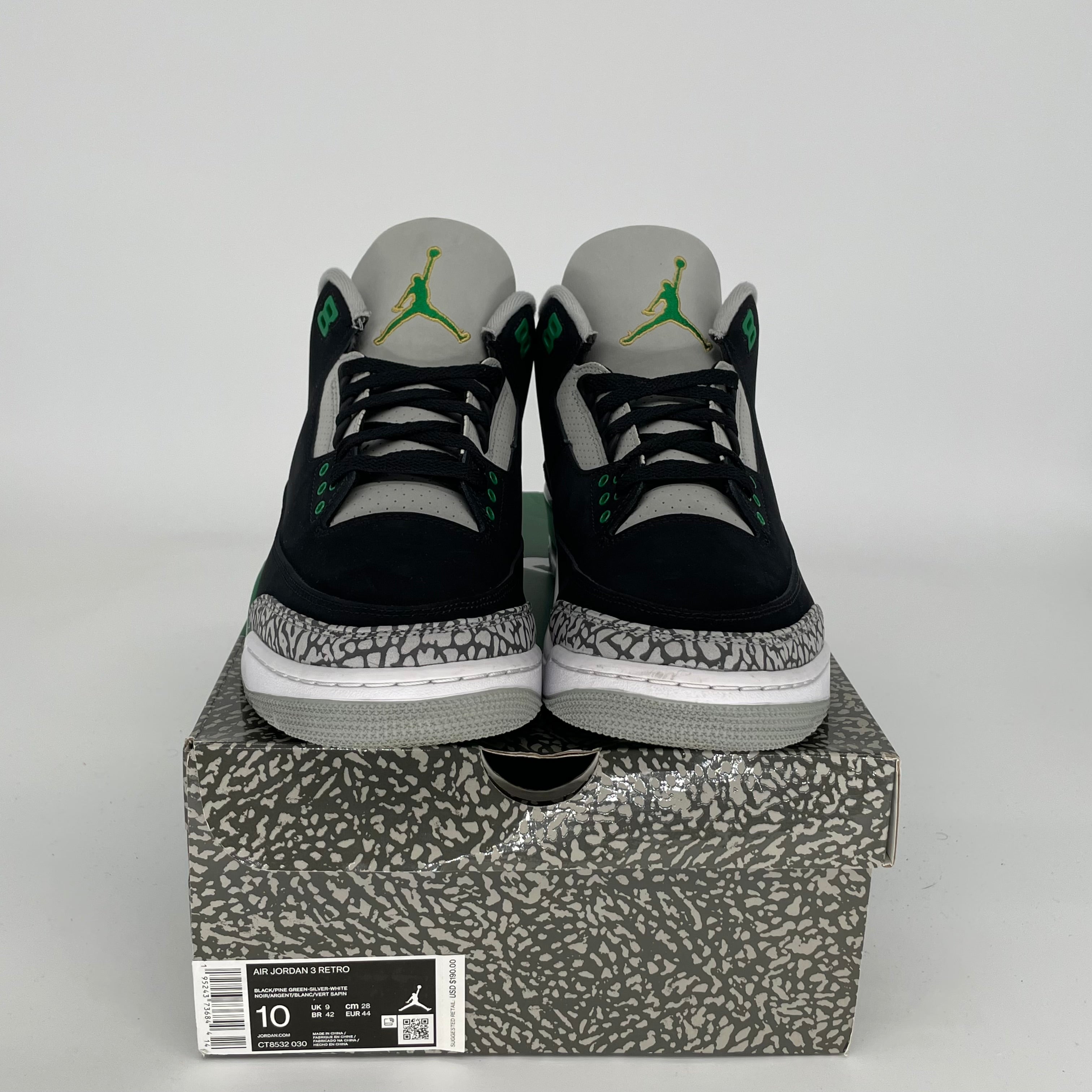 AIR JORDAN 3 PINE GREEN SIZE 10 CT8532-030