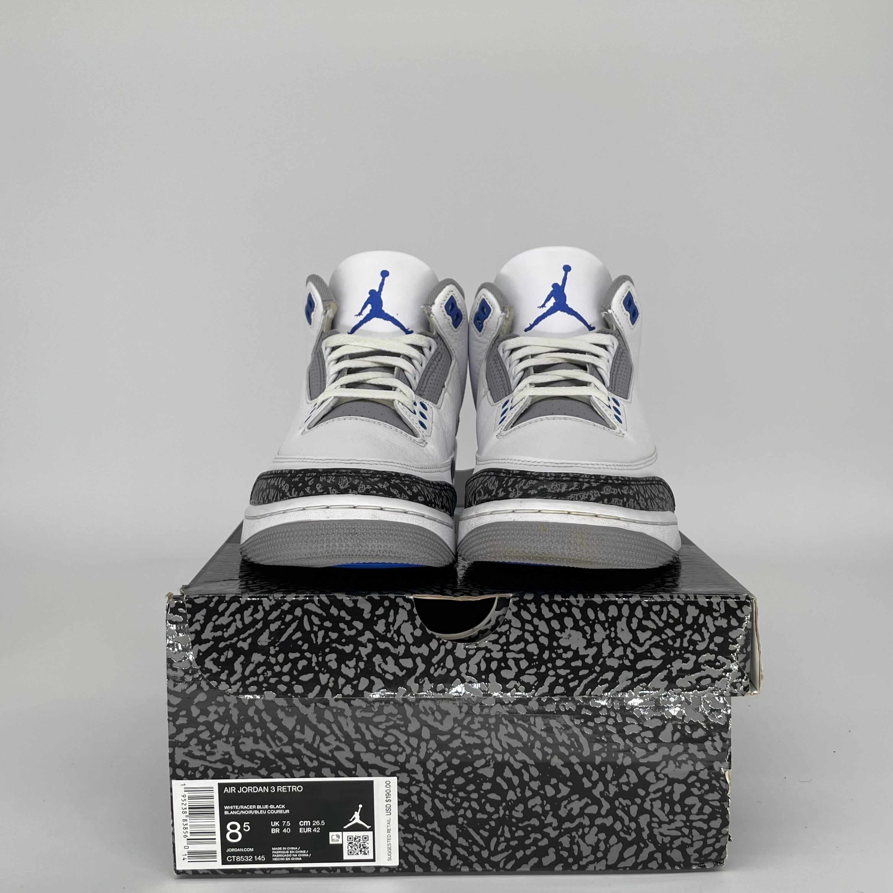 AIR JORDAN 3 RACER BLUE SIZE 8.5 CT8532-145