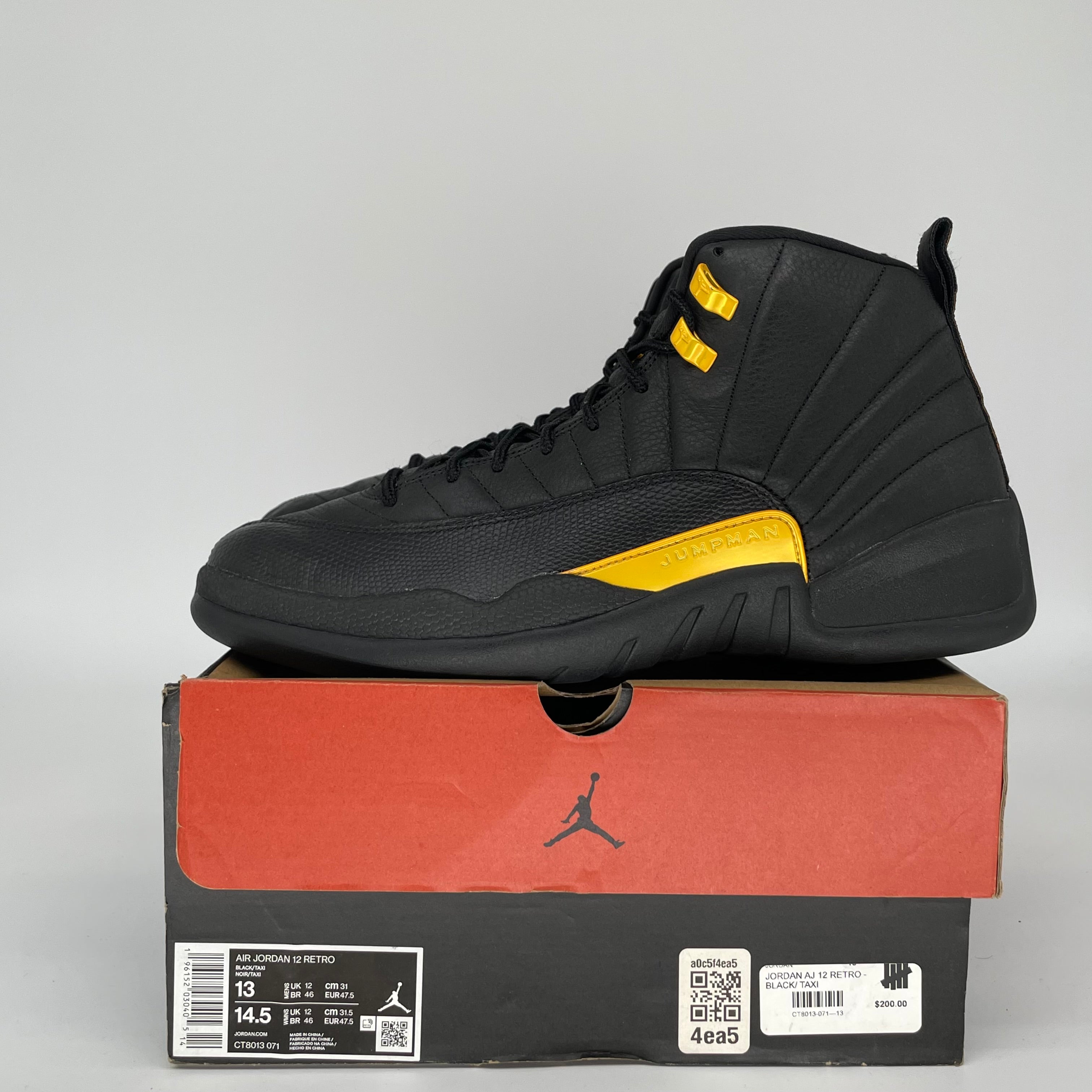 AIR JORDAN 12 BLACK TAXI SIZE 13 CT8013-071