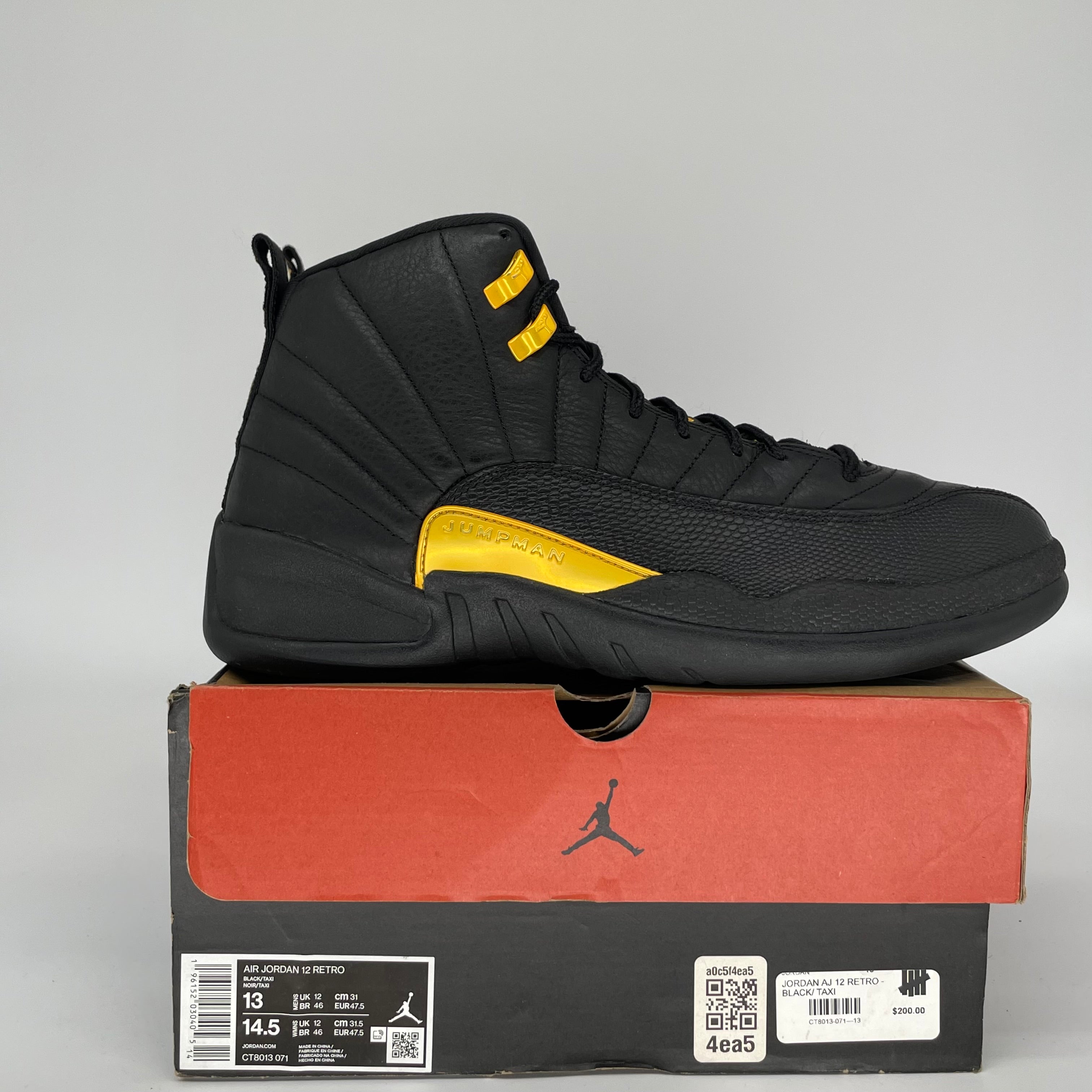 AIR JORDAN 12 BLACK TAXI SIZE 13 CT8013-071