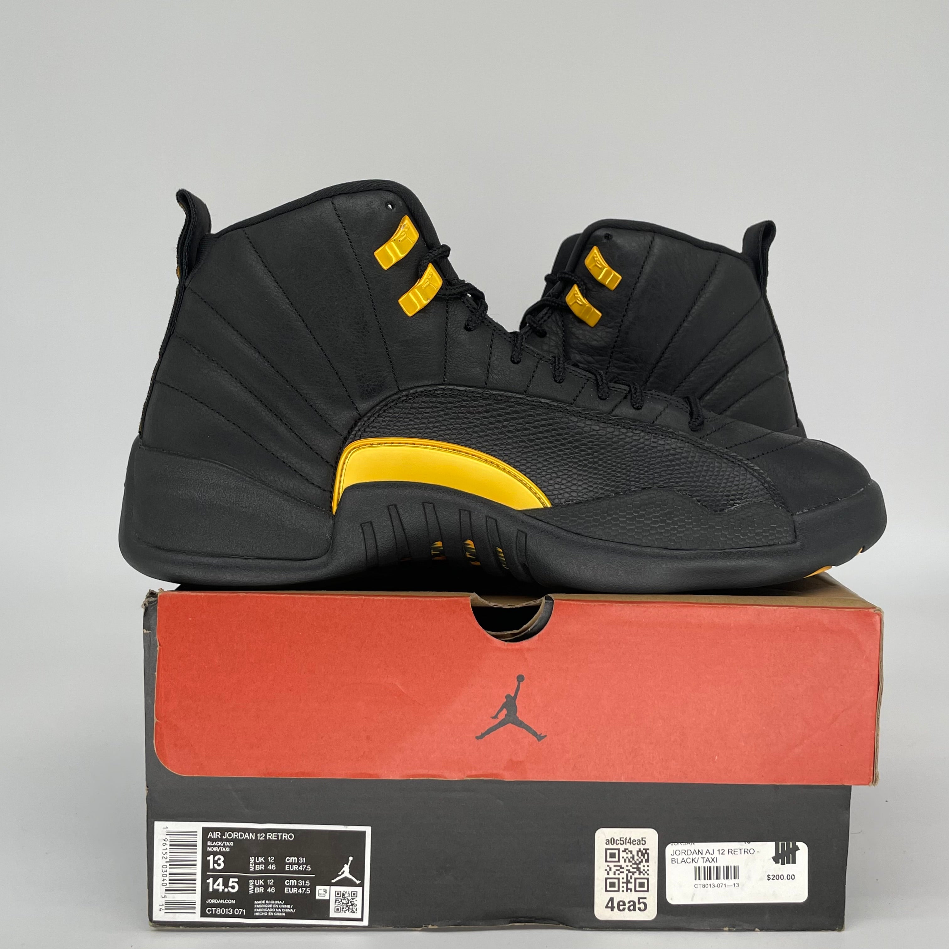 AIR JORDAN 12 BLACK TAXI SIZE 13 CT8013-071