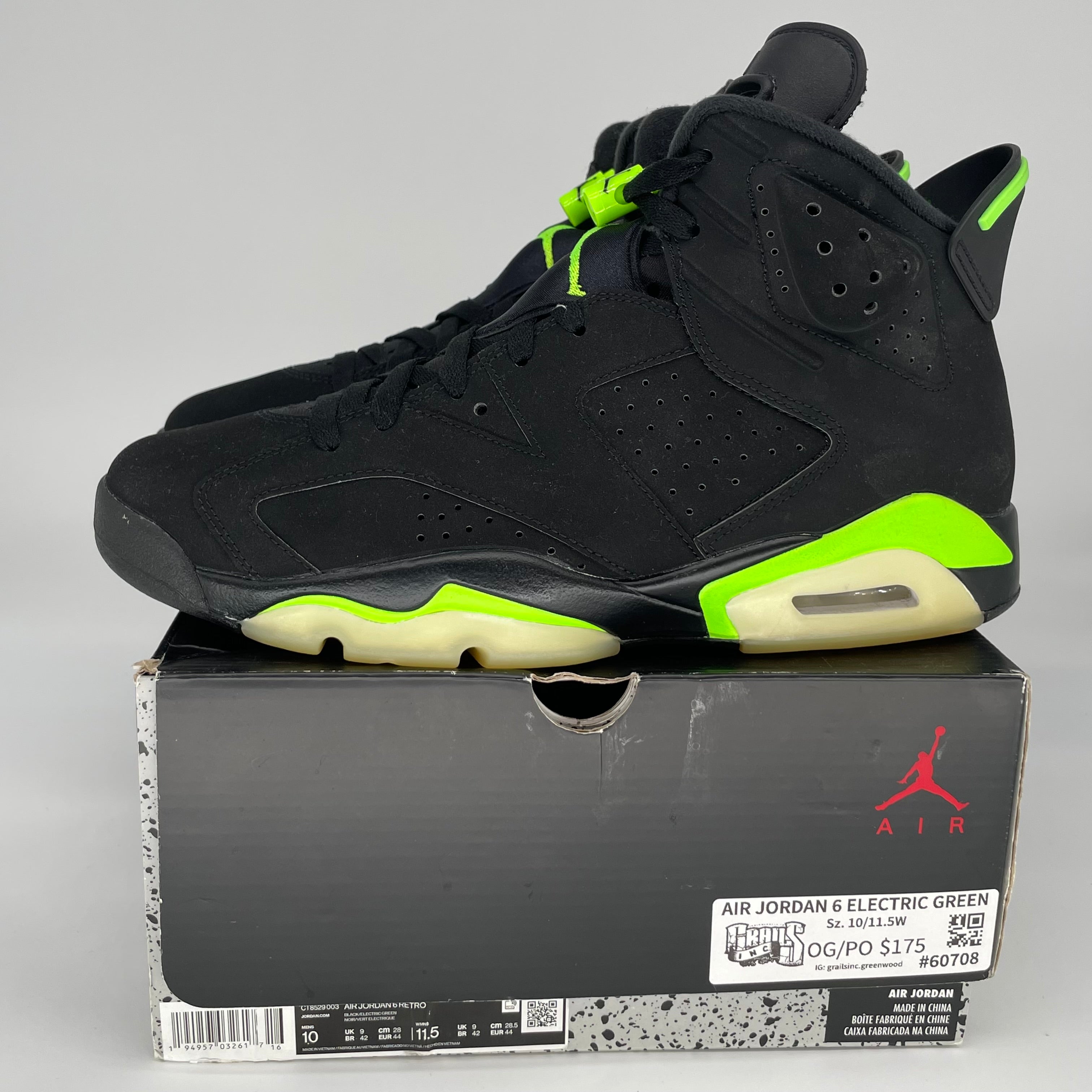 AIR JORDAN 6 ELECTRIC GREEN SIZE 10 CT8529-003