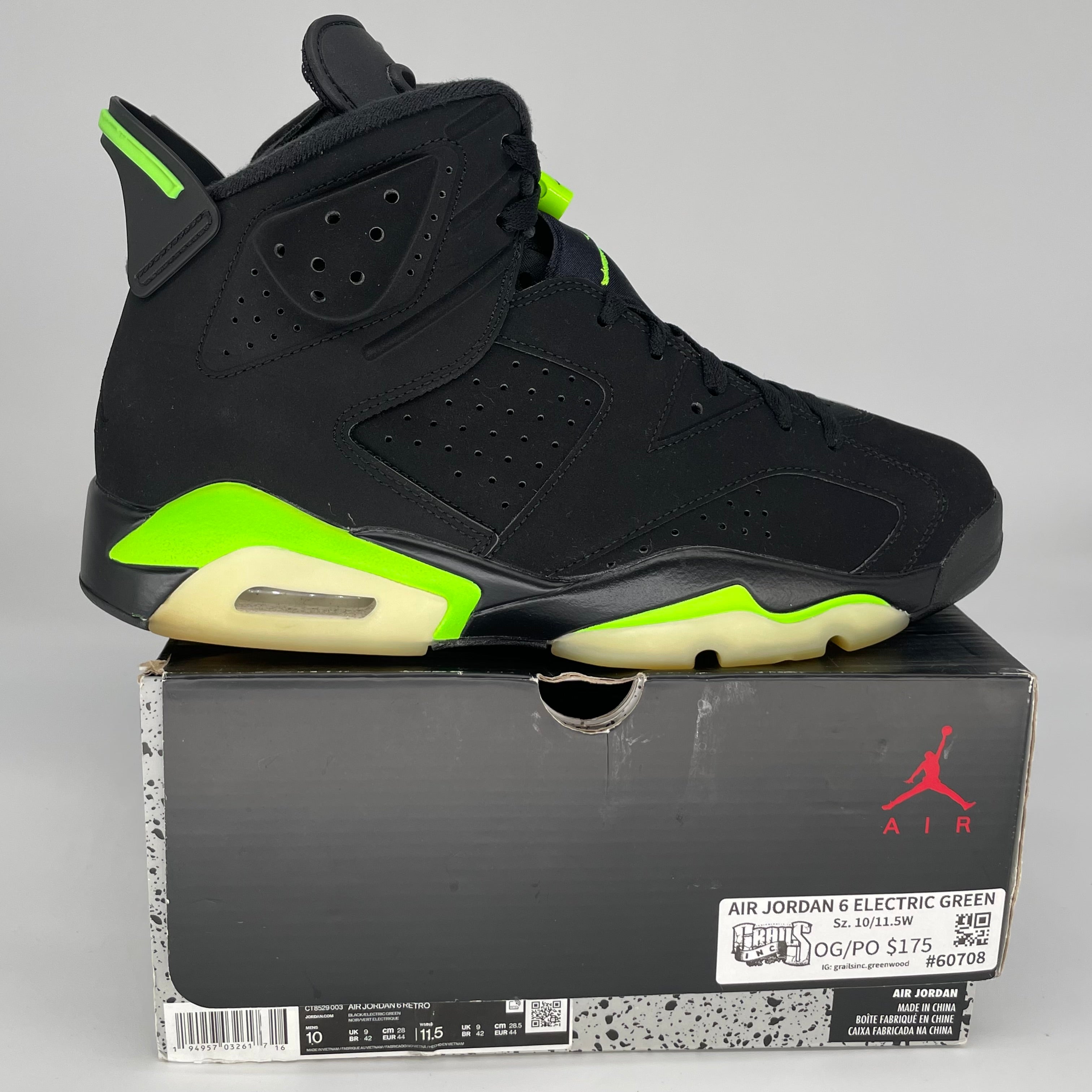 AIR JORDAN 6 ELECTRIC GREEN SIZE 10 CT8529-003