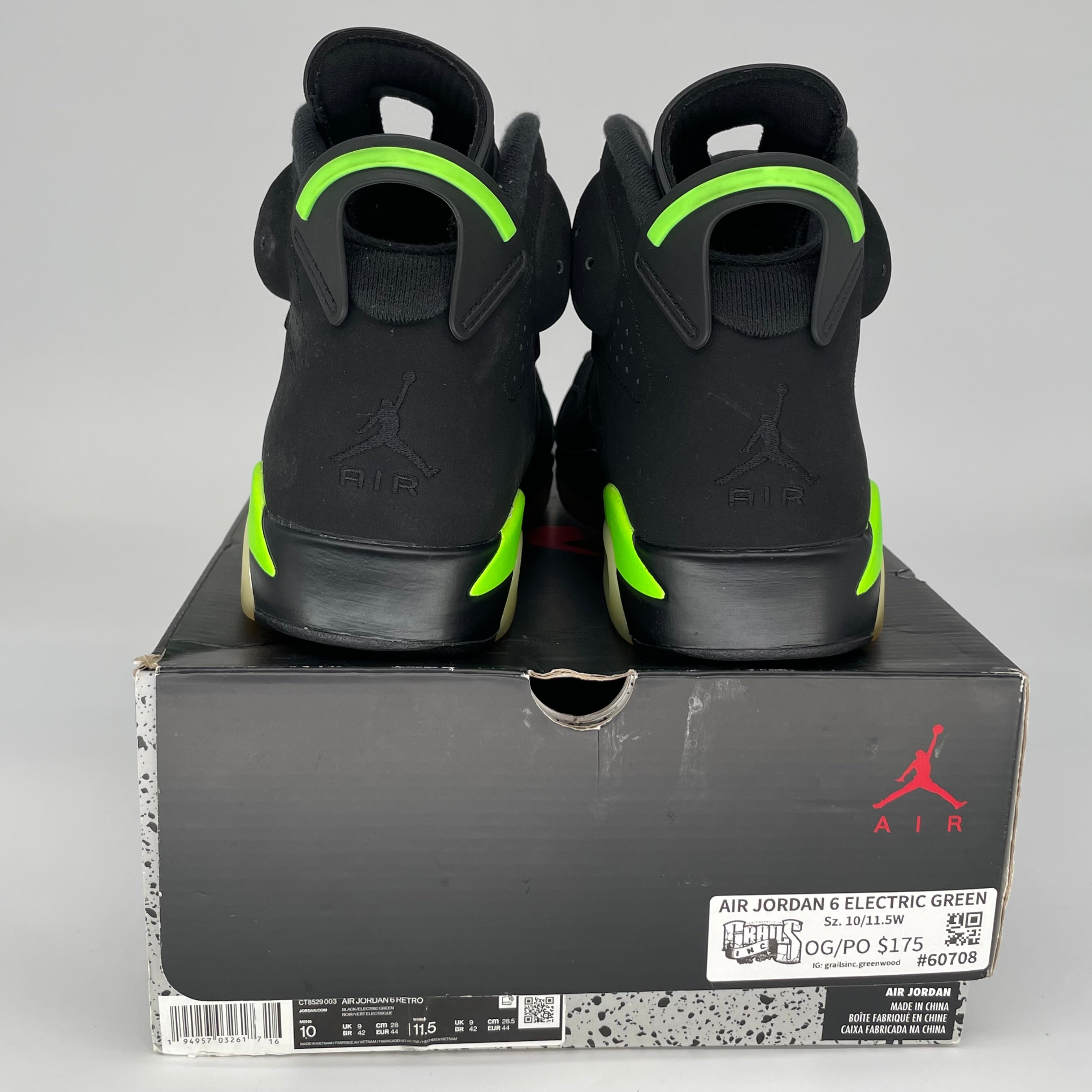 AIR JORDAN 6 ELECTRIC GREEN SIZE 10 CT8529-003