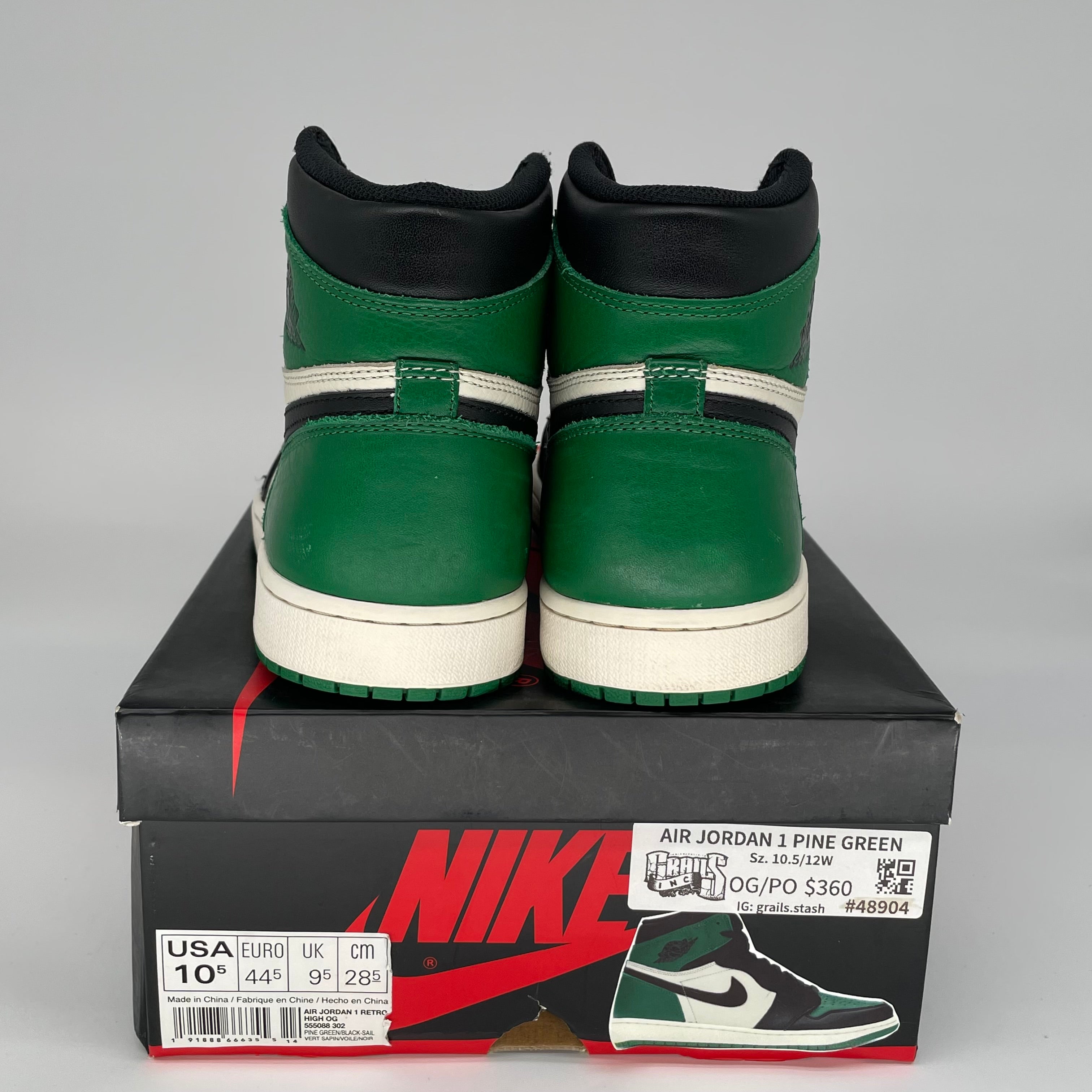 AIR JORDAN 1 PINE GREEN SIZE 10.5 555088-302