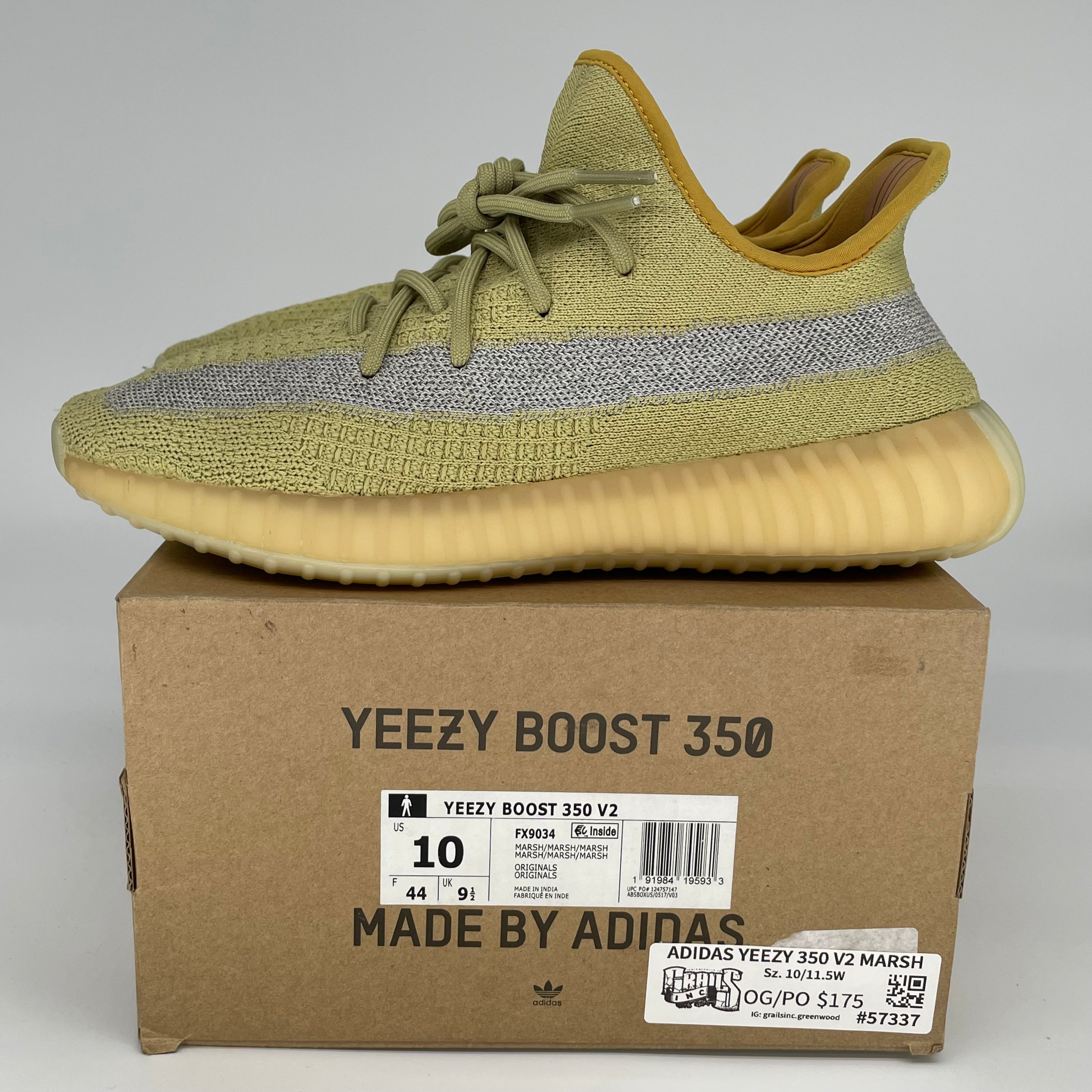 ADIDAS YEEZY 350 V2 MARSH SIZE 10 FX9034