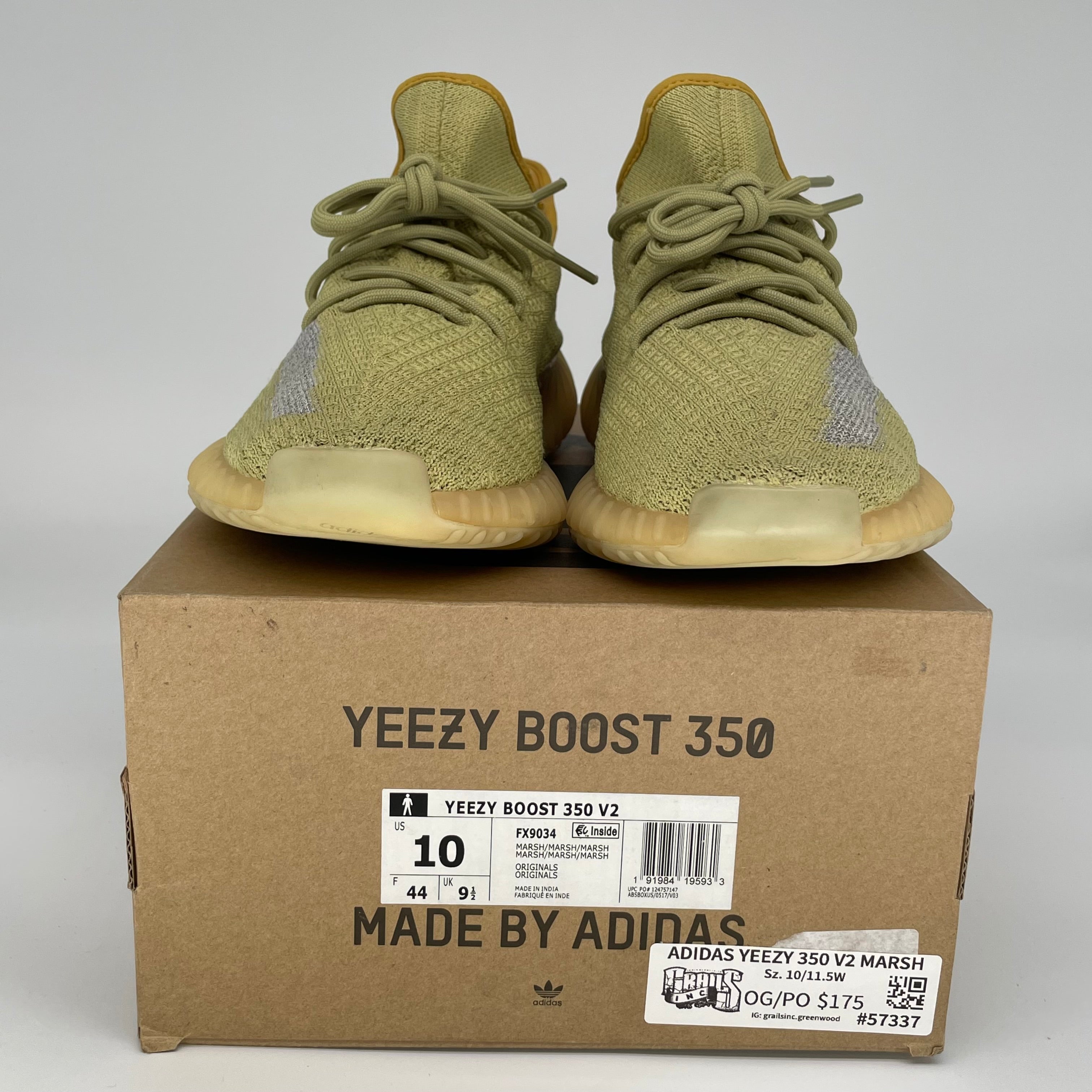 ADIDAS YEEZY 350 V2 MARSH SIZE 10 FX9034