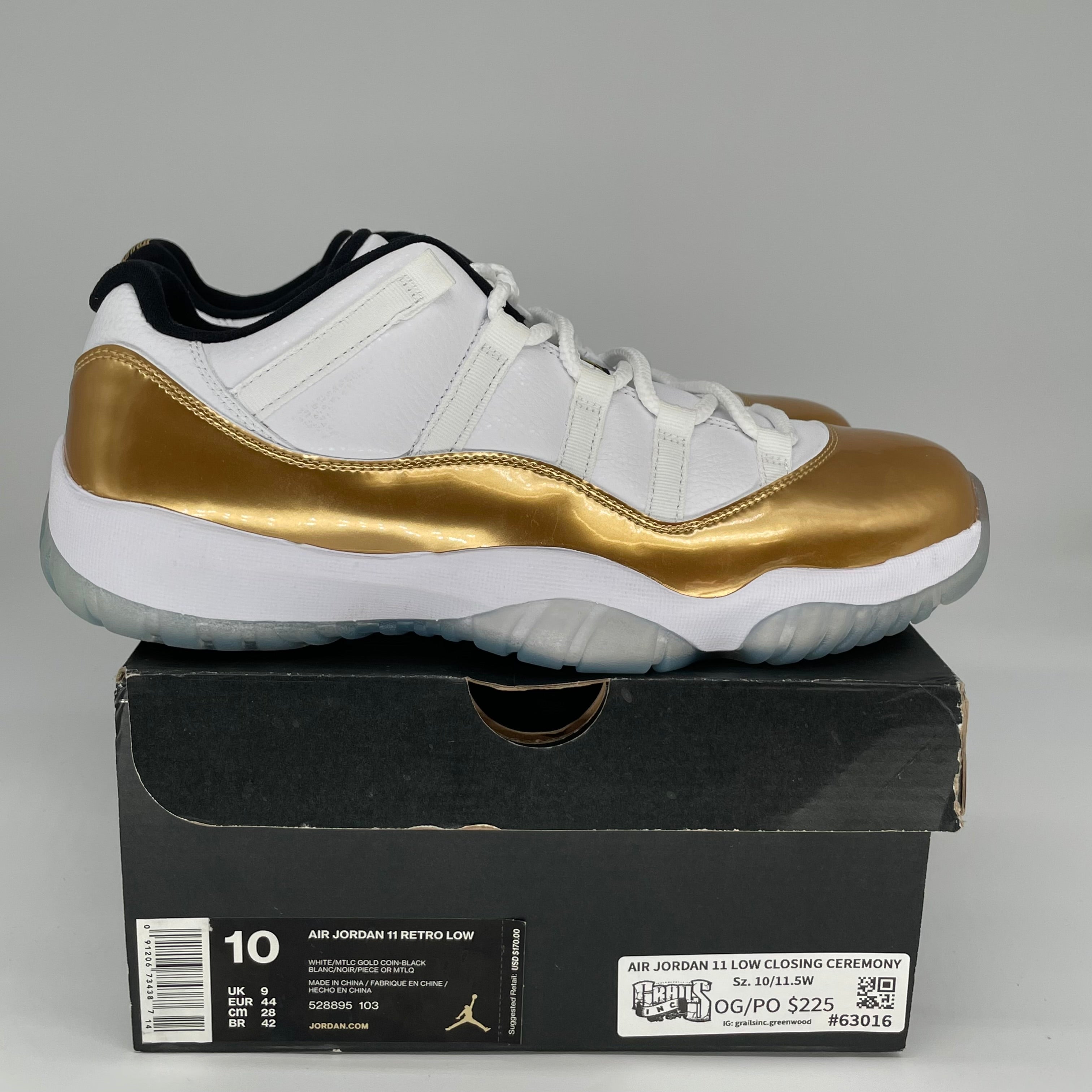 AIR JORDAN 11 LOW CLOSING CEREMONY SIZE 10 528895-103