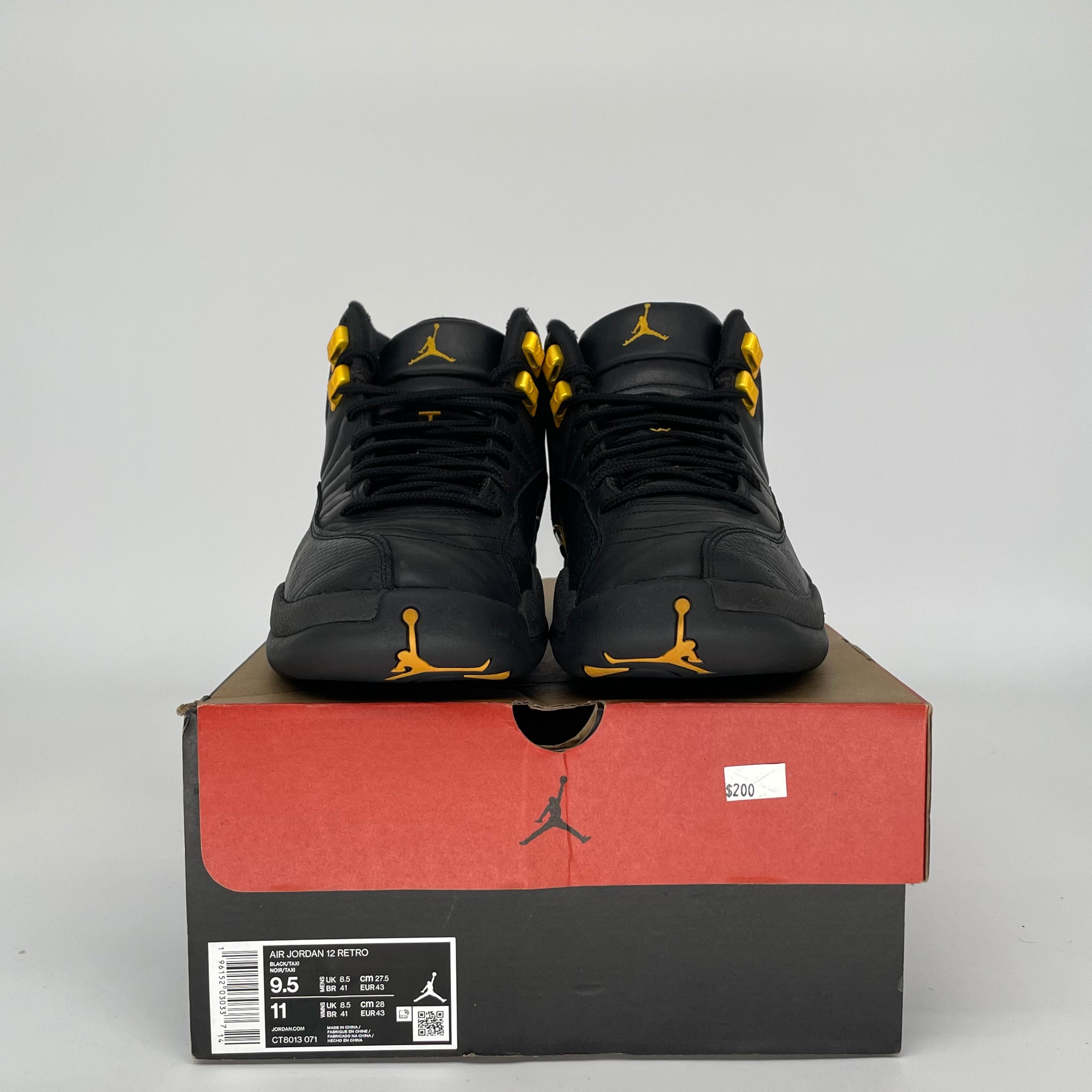 AIR JORDAN 12 BLACK TAXI SIZE 9.5 CT8013-071