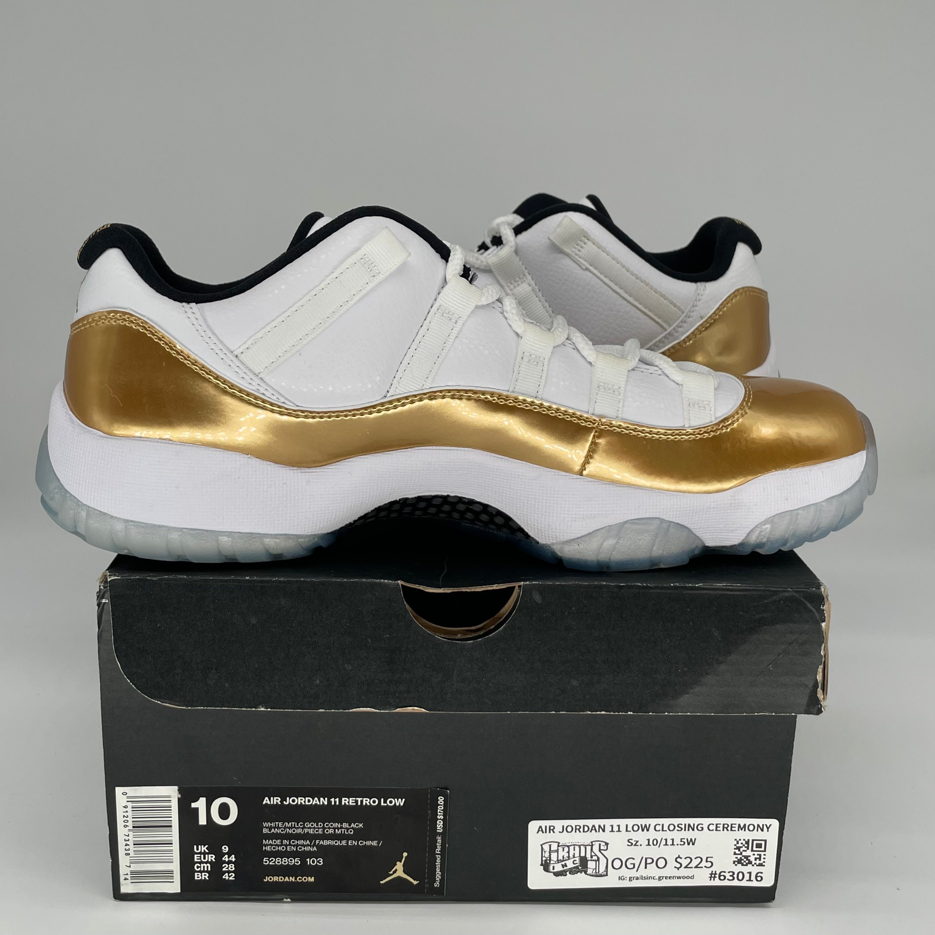 AIR JORDAN 11 LOW CLOSING CEREMONY SIZE 10 528895-103