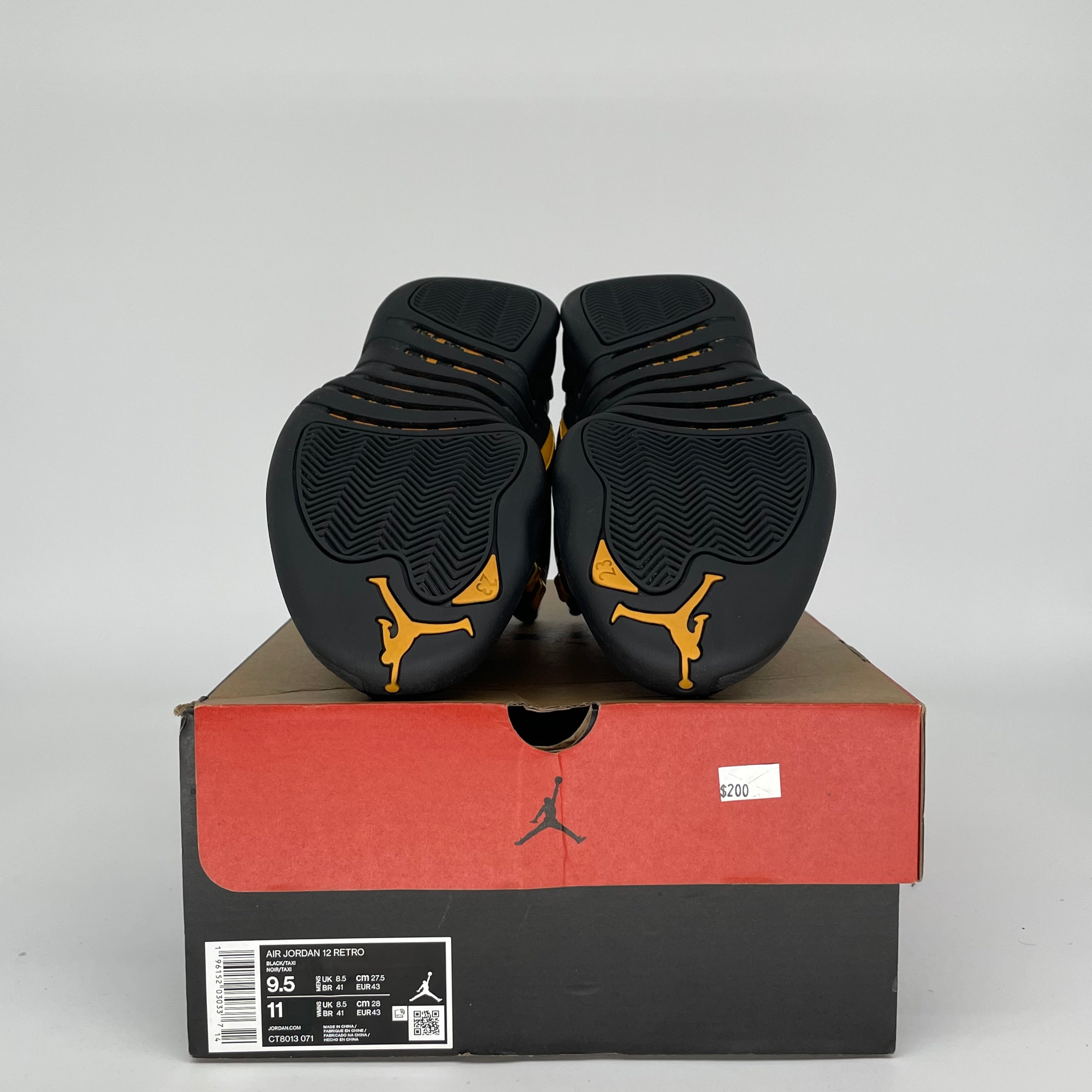 AIR JORDAN 12 BLACK TAXI SIZE 9.5 CT8013-071